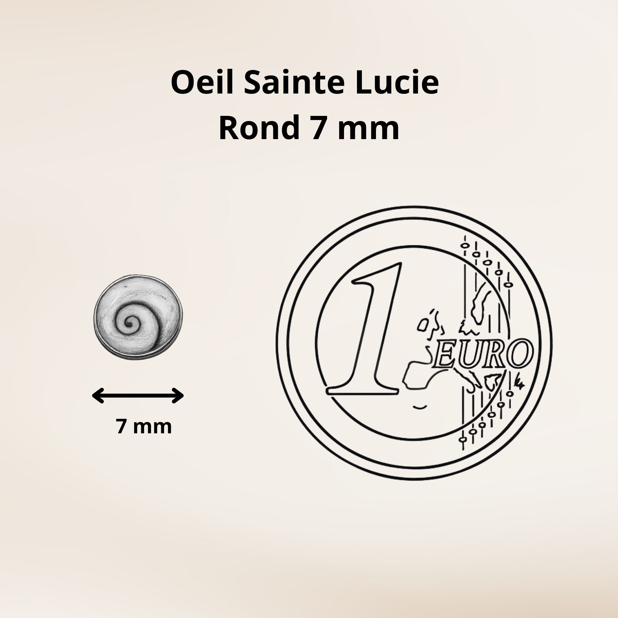 Boucles d'oreilles - Œil de Sainte Lucie Argent 925 - Rond 7 mm