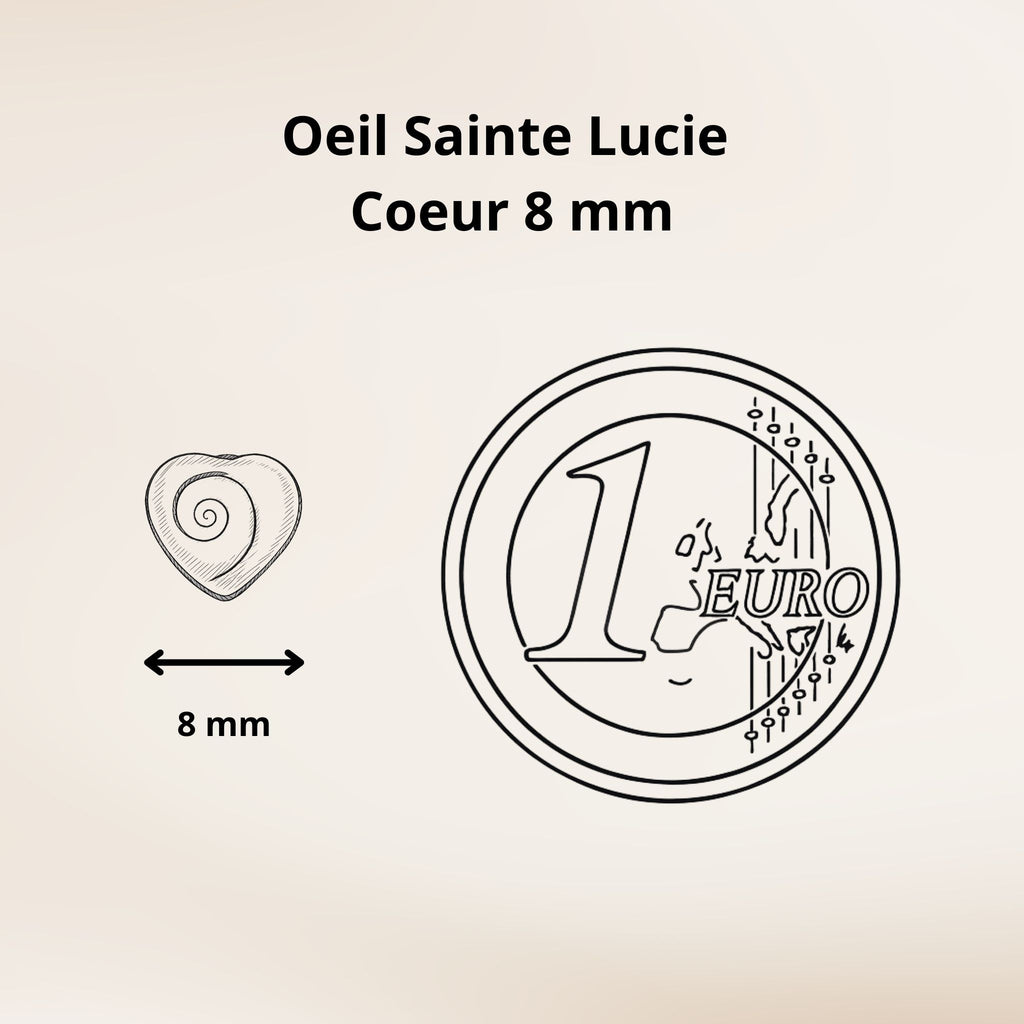 Boucles d'oreilles puces - Œil de Sainte Lucie Argent 925 - Cœurs 8 mm