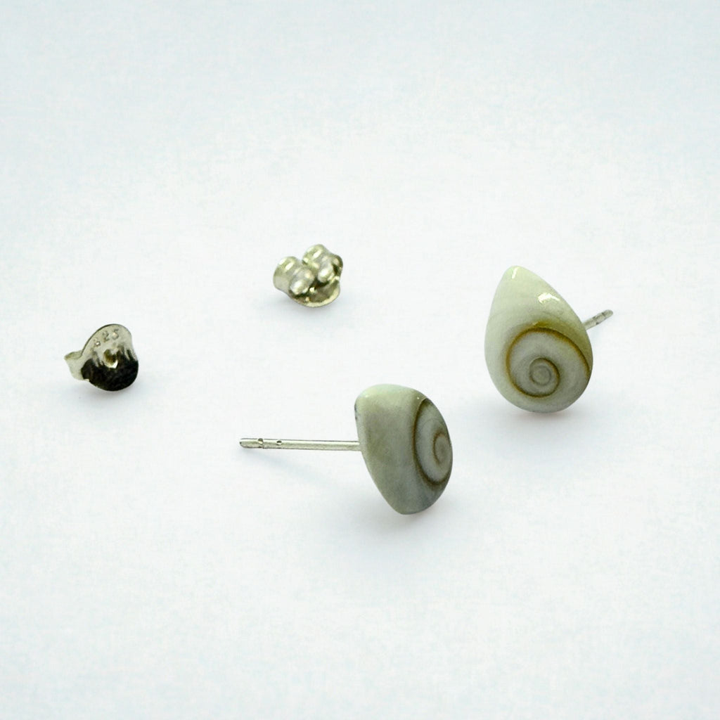 Boucles d'oreilles puces - Œil de Sainte Lucie Argent 925 - Gouttes 10 mm Précieuse Lucie