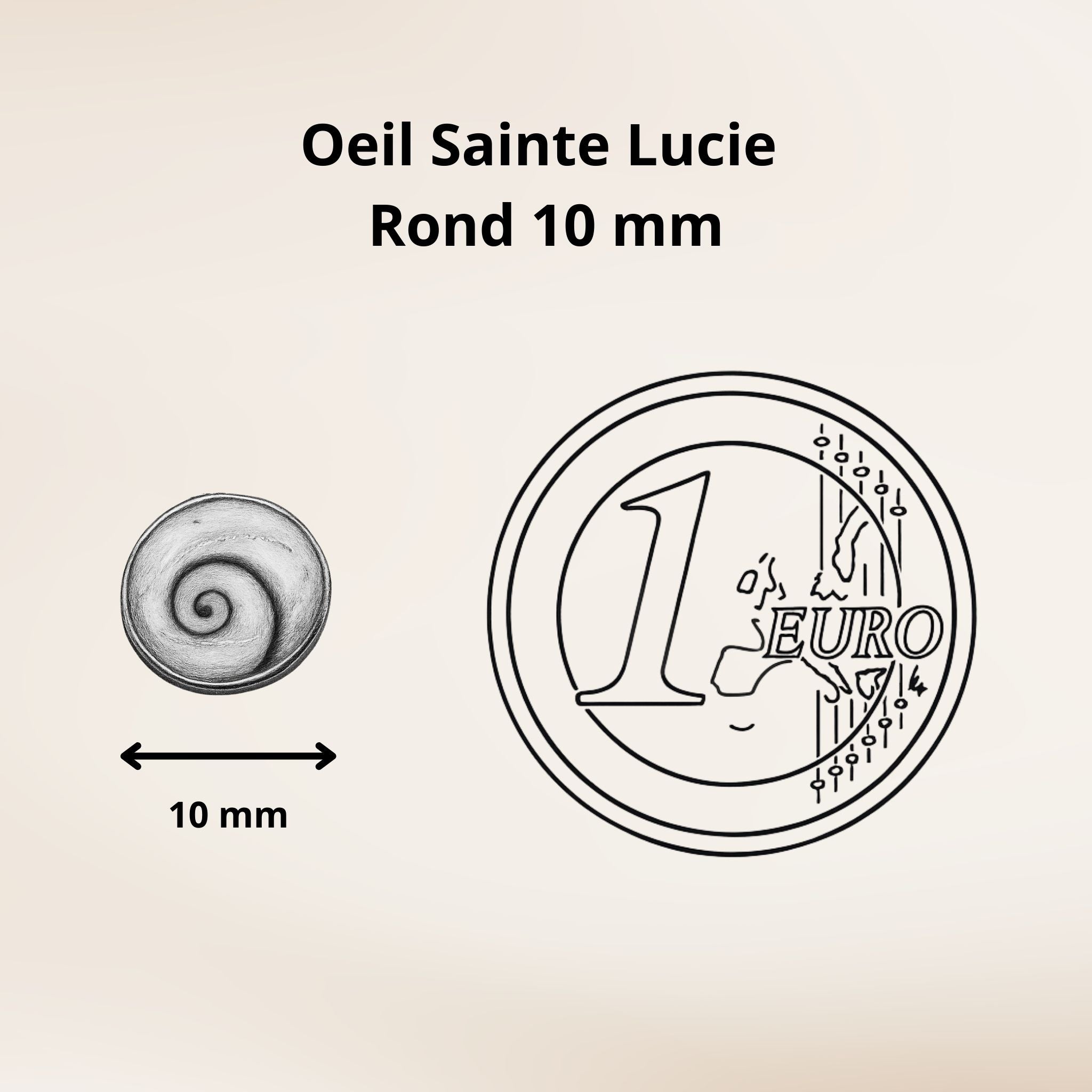 Boucles d'oreilles puces - Œil de Sainte Lucie Argent 925 - Rond 10 mm