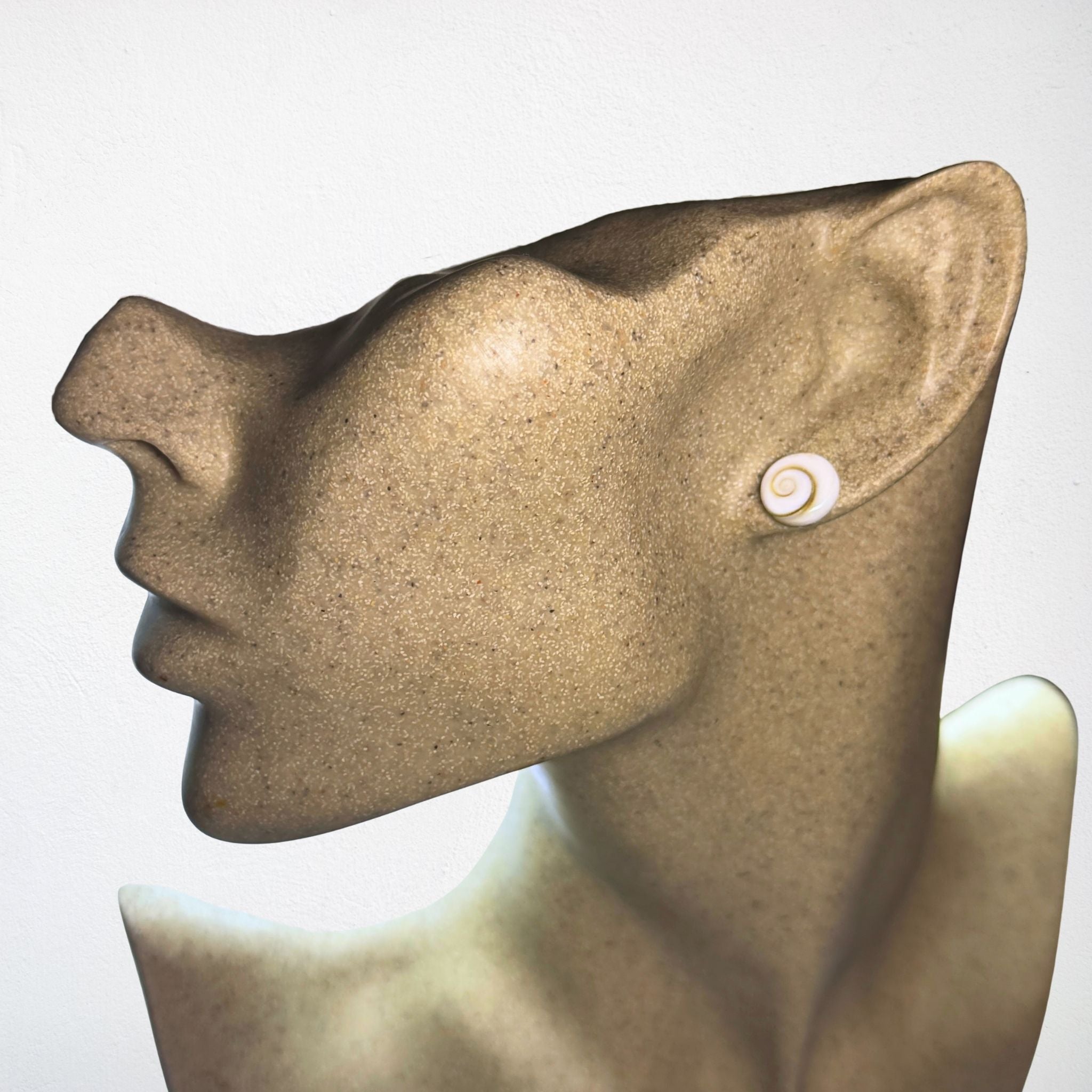 Boucles d'oreilles puces - Œil de Sainte Lucie Argent 925 - Rond 10 mm