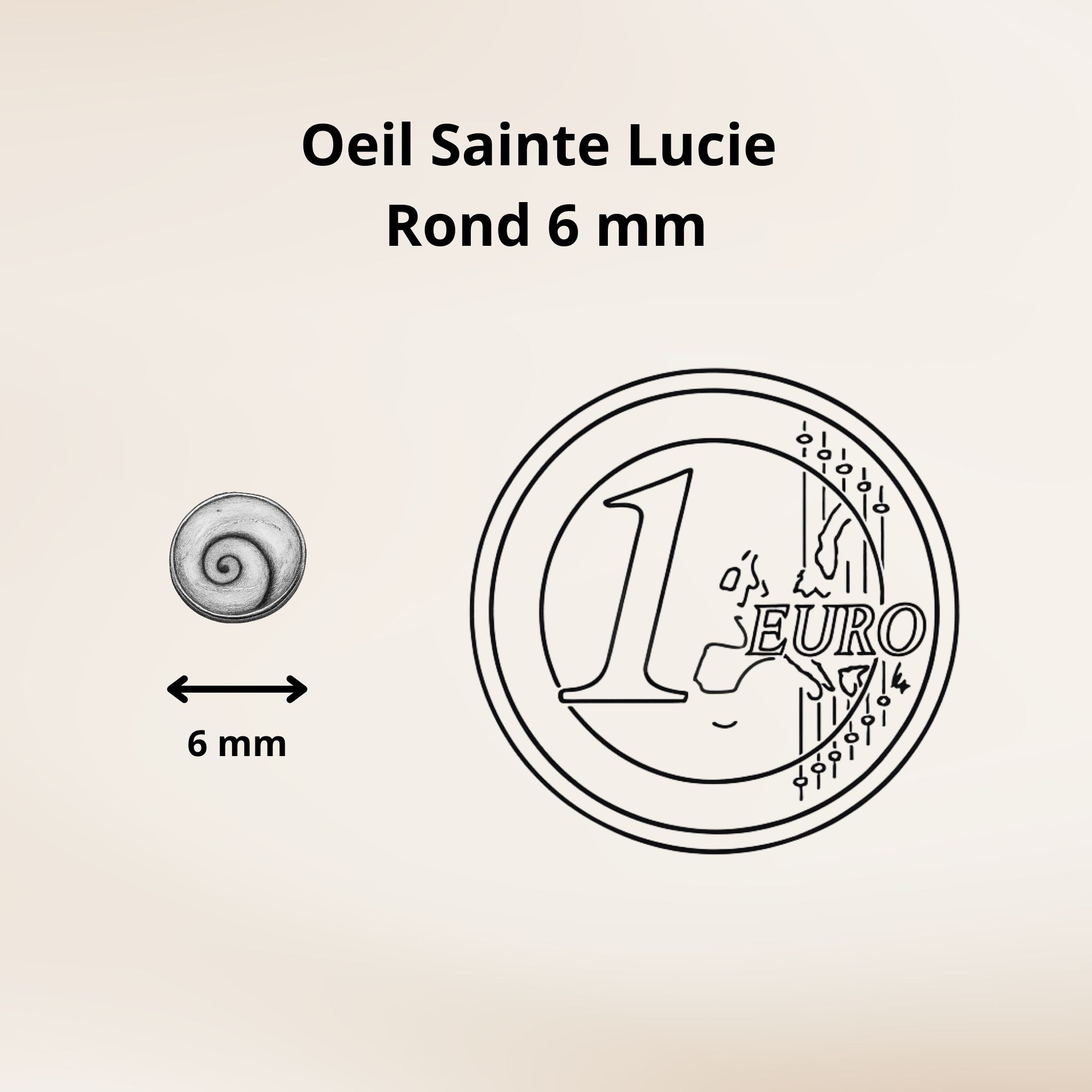 Boucles d'oreilles puces - Œil de Sainte Lucie Argent 925 - Rond 6 mm
