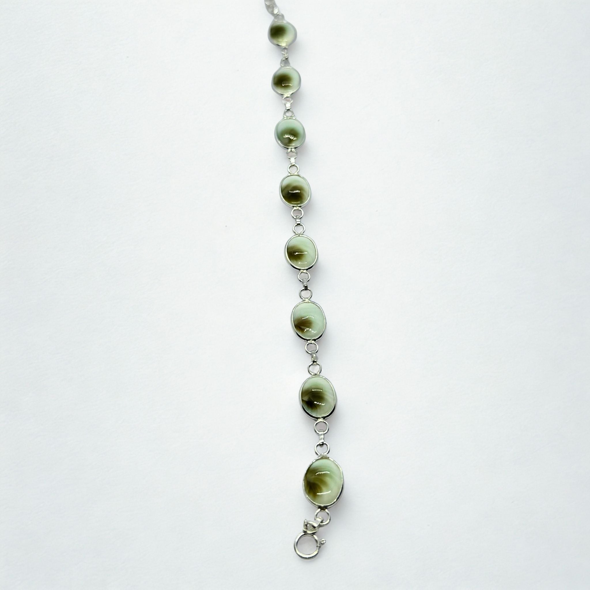 Bracelet Assemblé - Œil de Sainte Lucie Argent 925 - Ovale 14 mm