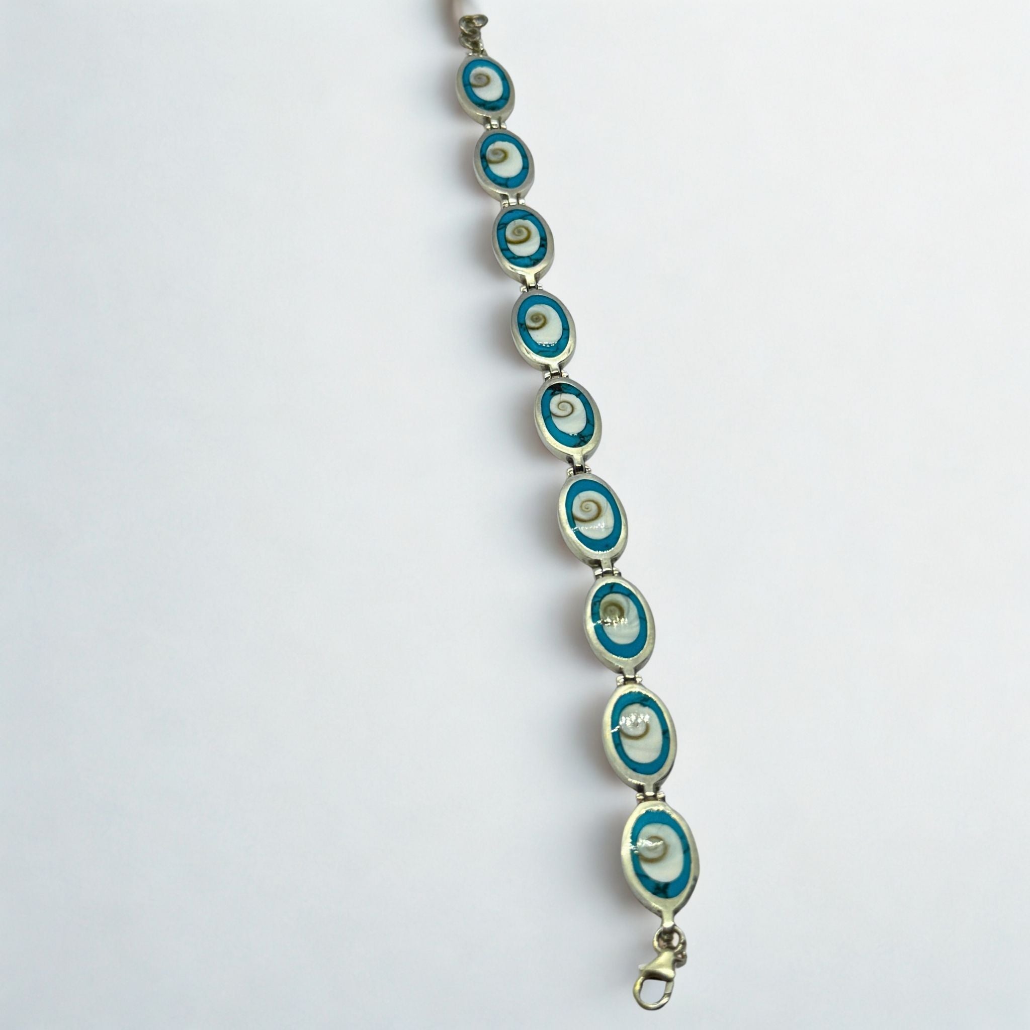 Bracelet Assemblé - Œil de Sainte Lucie Turquoise Argent 925 - Ovale 14 mm Précieuse Lucie