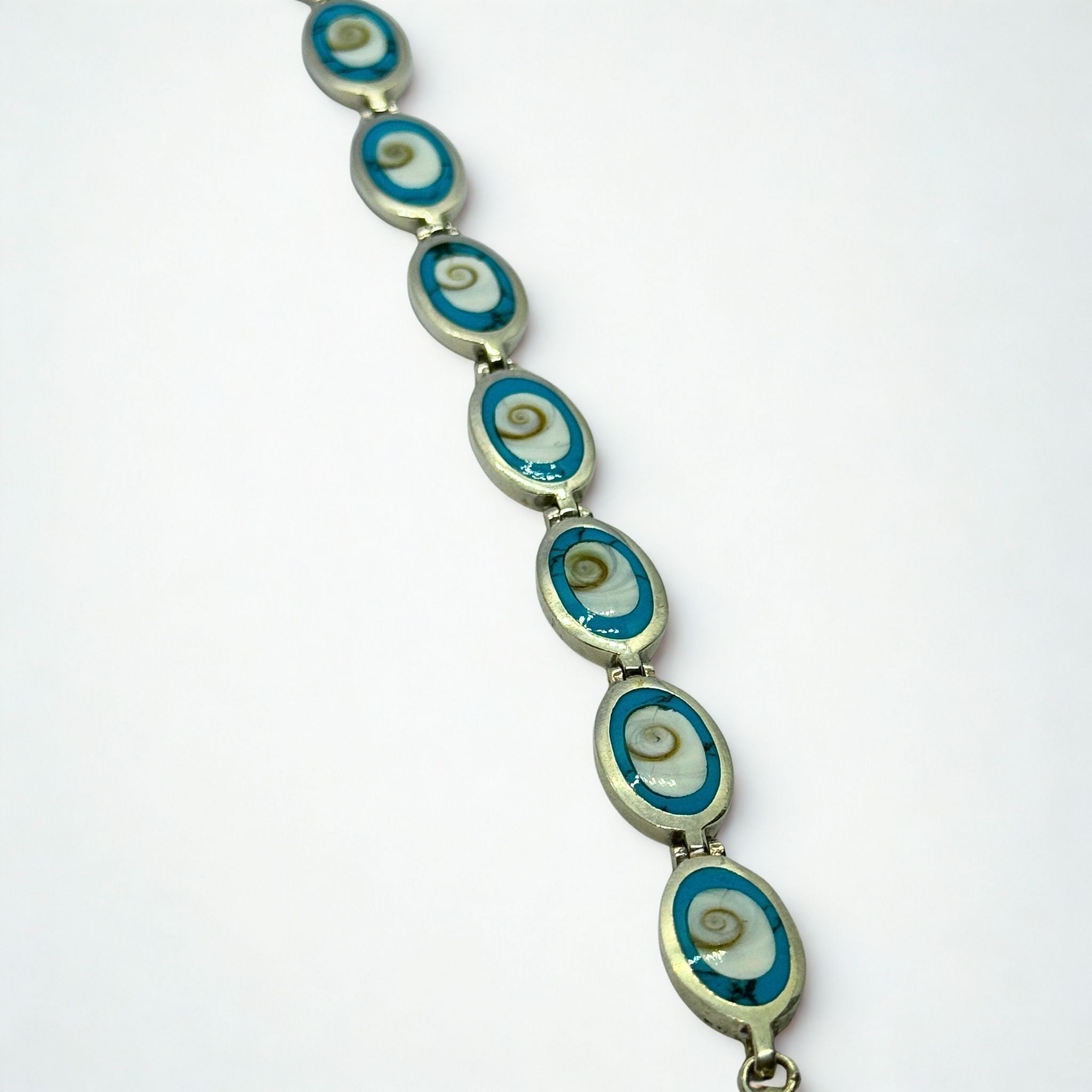 Bracelet Assemblé - Œil de Sainte Lucie Turquoise Argent 925 - Ovale 14 mm Précieuse Lucie