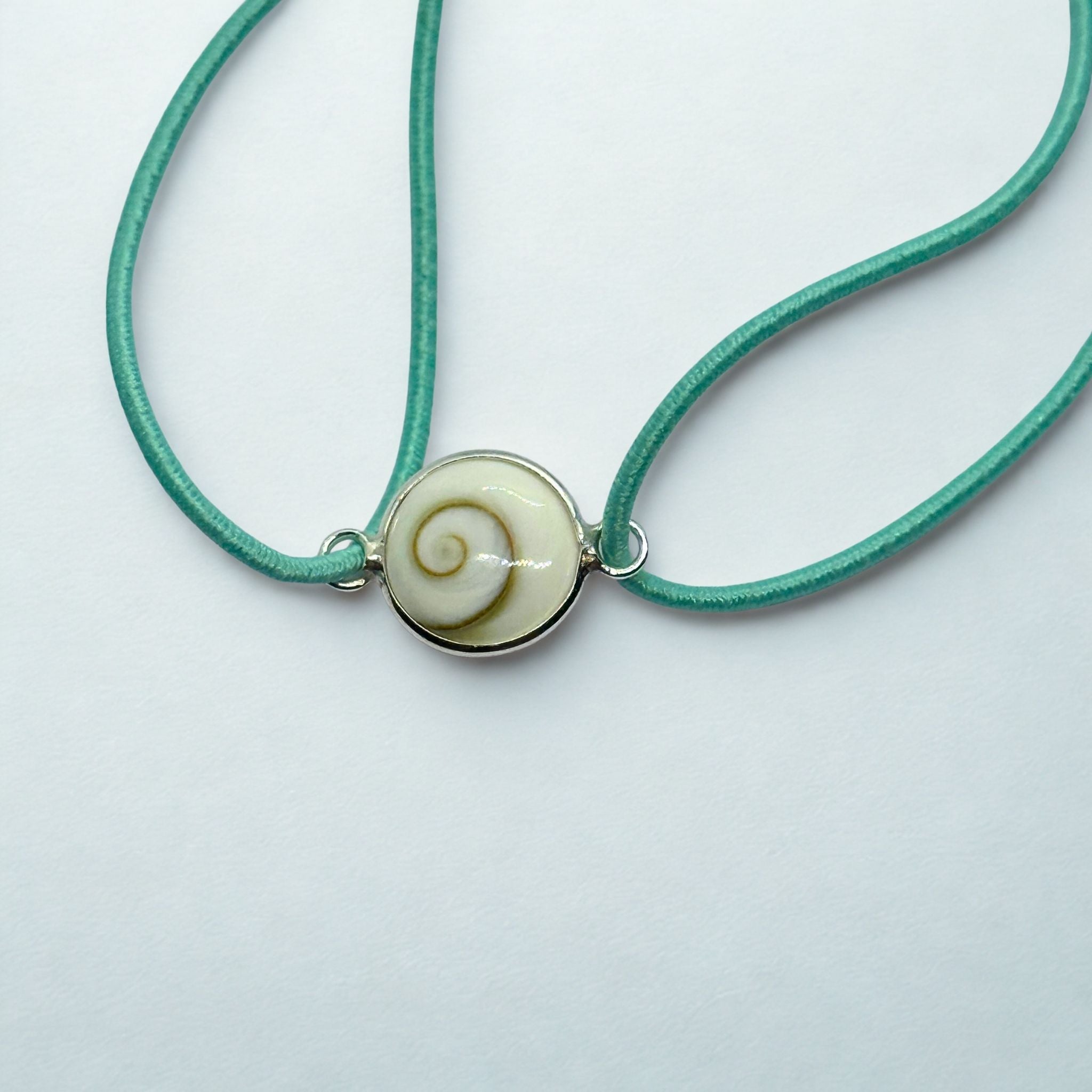 Bracelet Cordon élastique turquoise - Œil de Sainte Lucie Argent 925 - 10 mm Précieuse Lucie