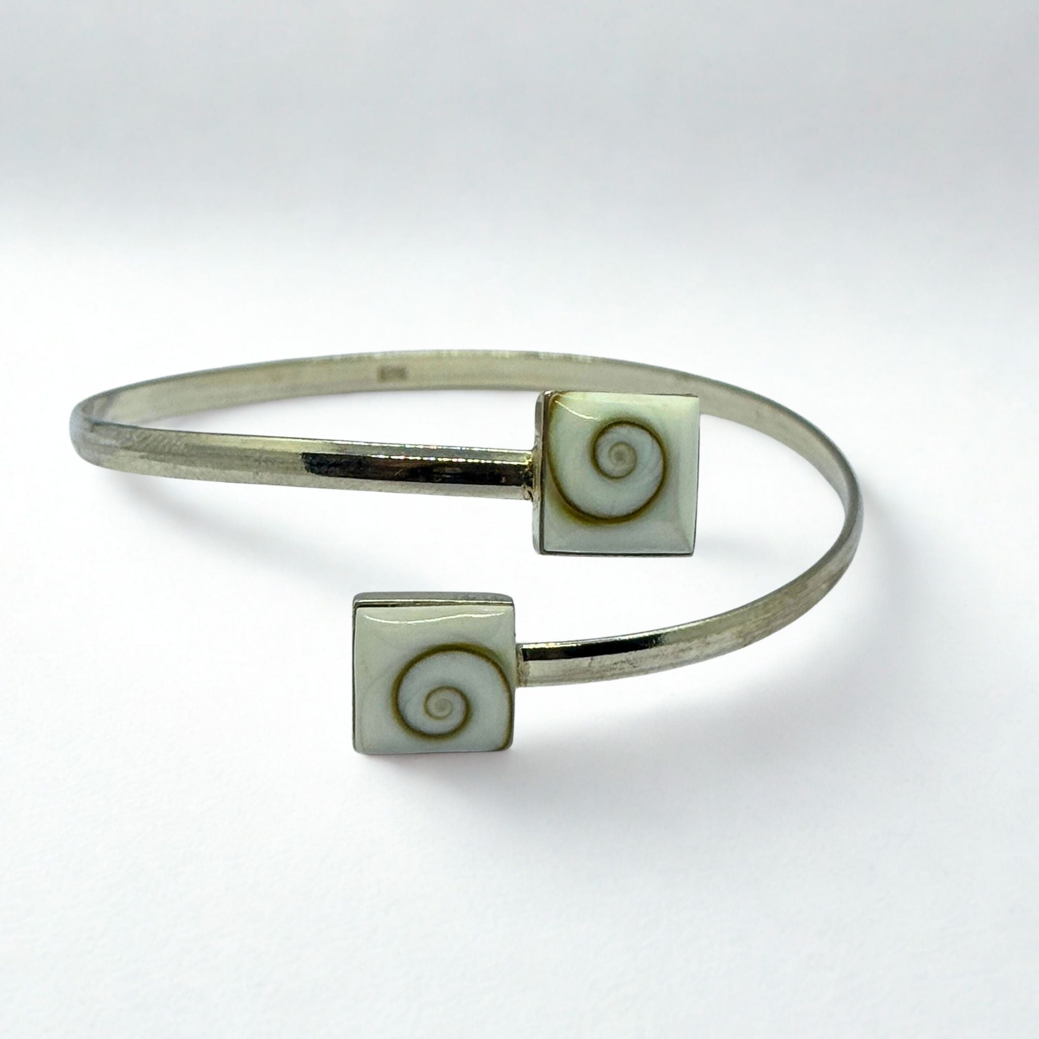 Bracelet Jonc - Œil de Sainte Lucie Argent 925 - Carré 12 mm Précieuse Lucie