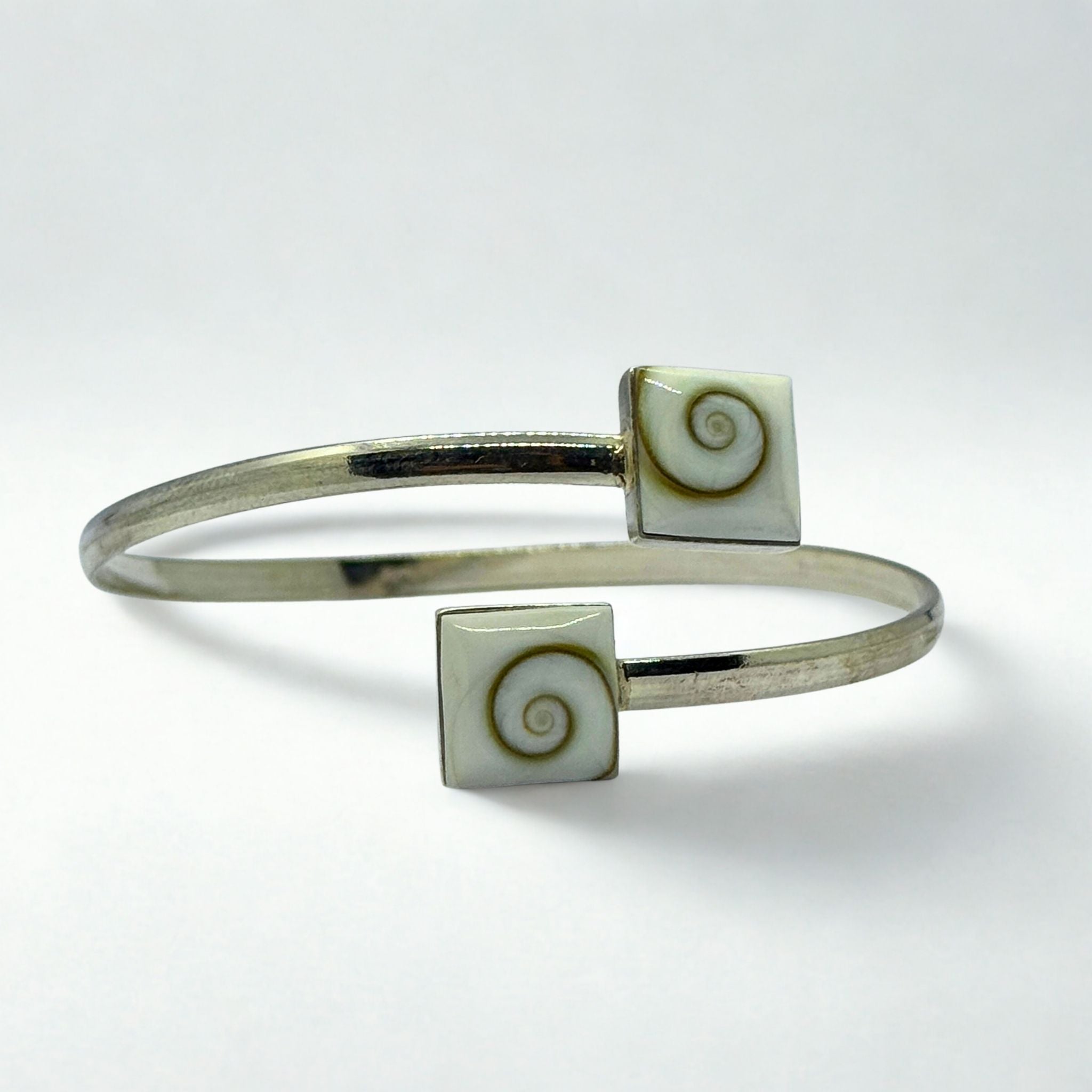 Bracelet Jonc - Œil de Sainte Lucie Argent 925 - Carré 12 mm Précieuse Lucie