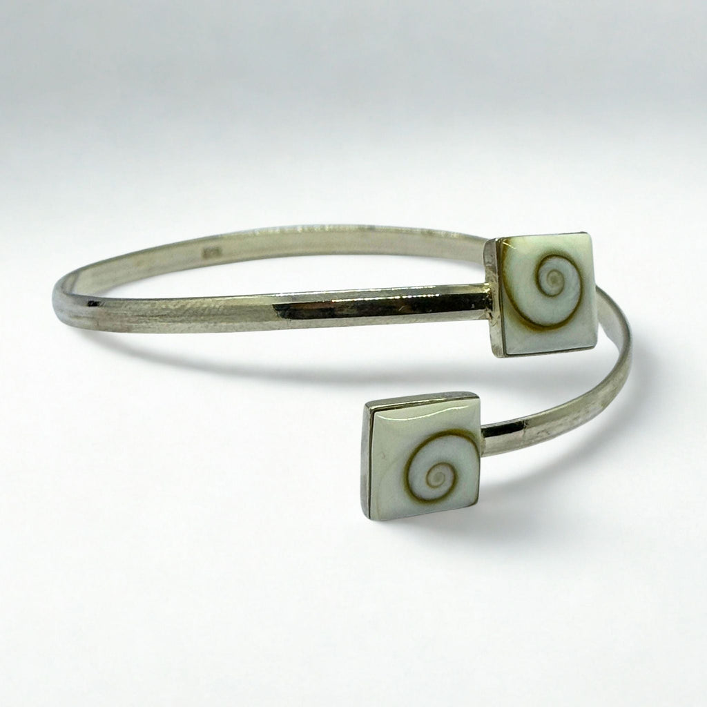 Bracelet Jonc - Œil de Sainte Lucie Argent 925 - Carré 12 mm Précieuse Lucie