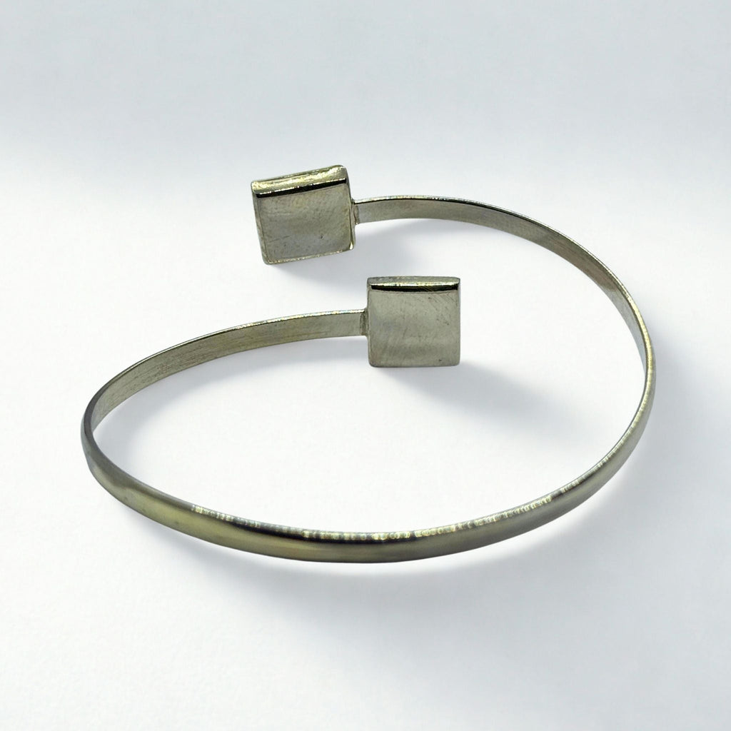 Bracelet Jonc - Œil de Sainte Lucie Argent 925 - Carré 12 mm Précieuse Lucie