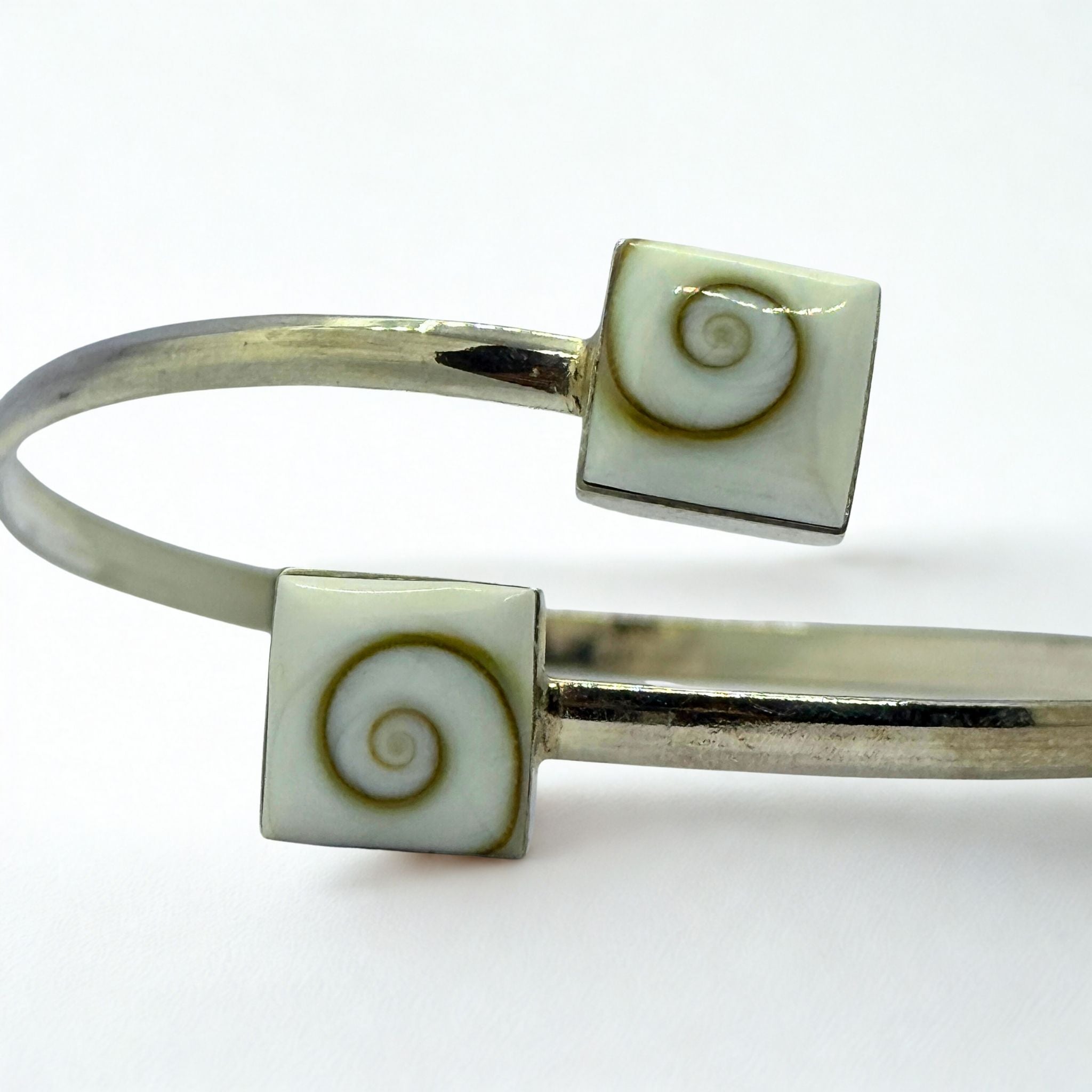 Bracelet Jonc - Œil de Sainte Lucie Argent 925 - Carré 12 mm Précieuse Lucie