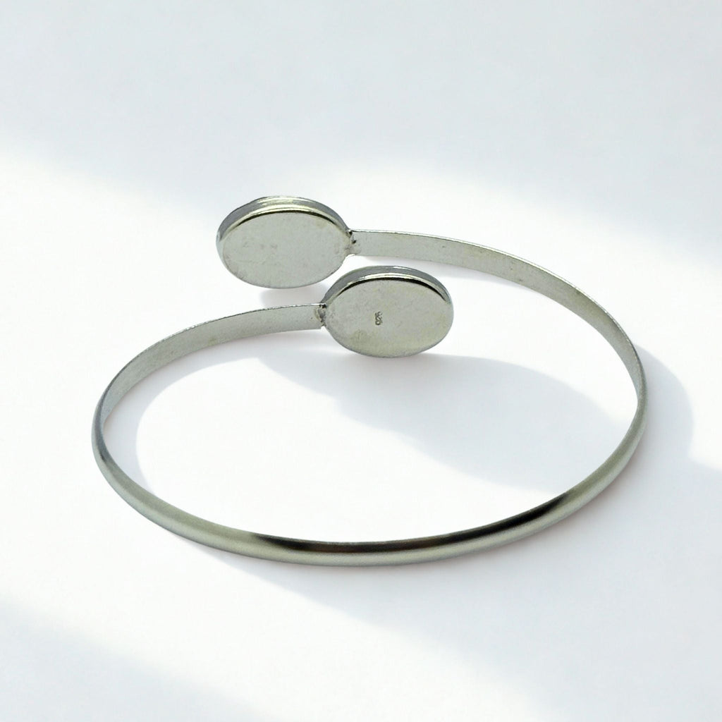 Bracelet Jonc - Œil de Sainte Lucie Argent 925 - Ovale 13 mm Précieuse Lucie