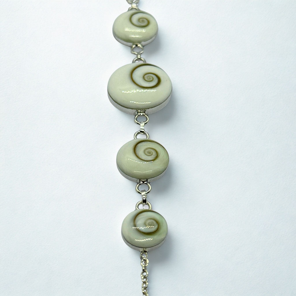 Bracelet Chaîne maille forçat - Cinq Œil de Sainte Lucie Argent 925