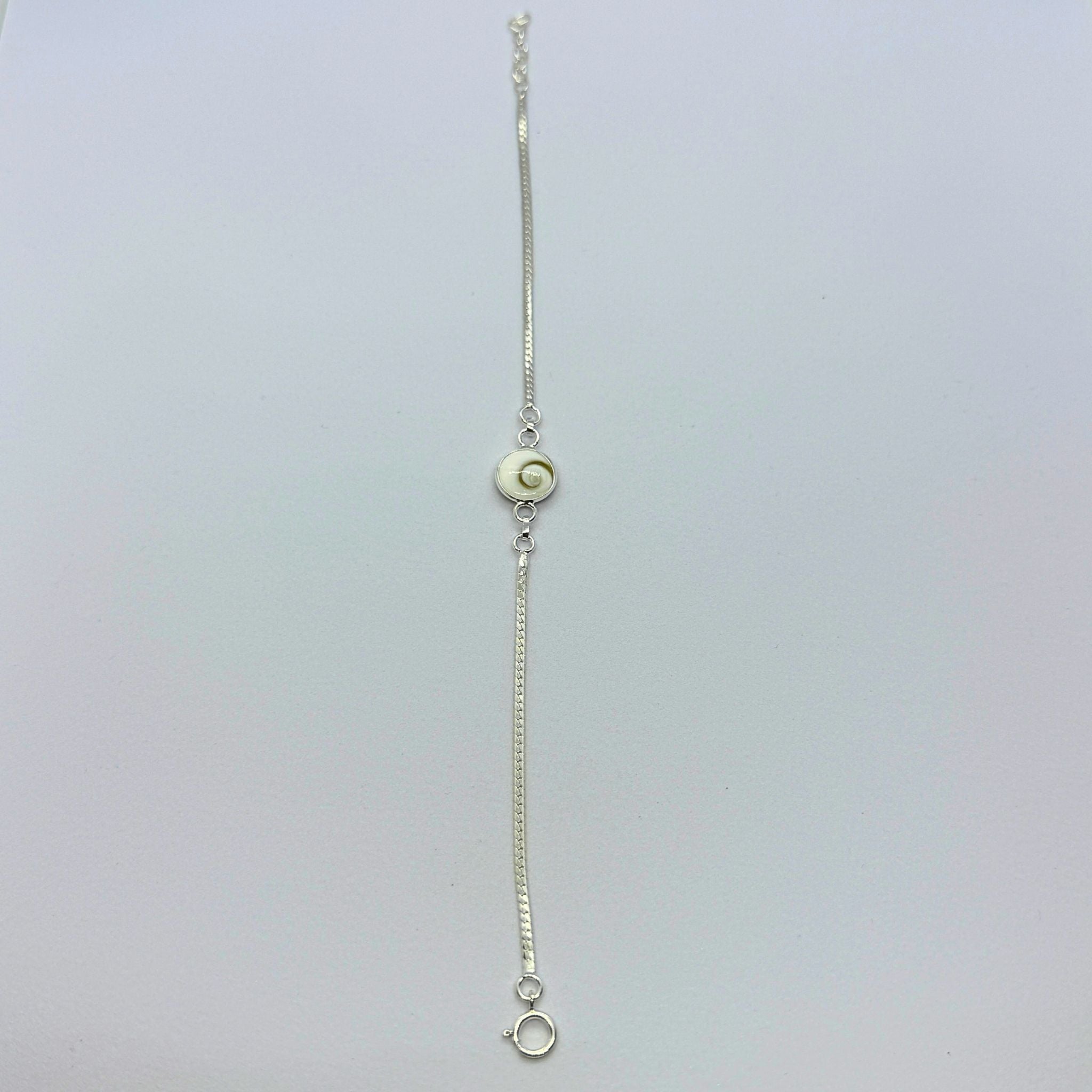 Bracelet Chaîne maille oméga - Œil de Sainte Lucie Argent 925 - 10 mm