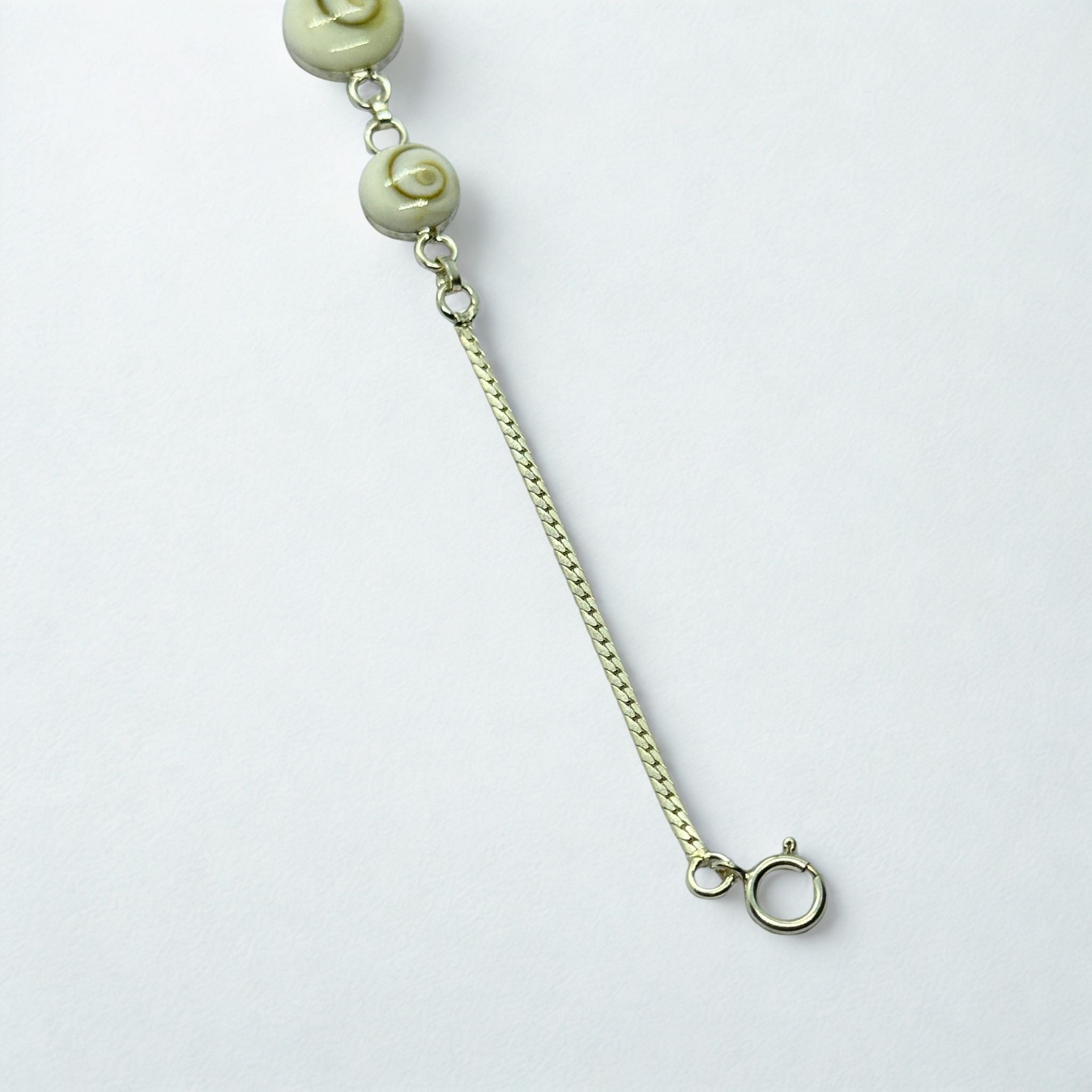 Bracelet Chaîne maille oméga - Triple Œil de Sainte Lucie Argent 925