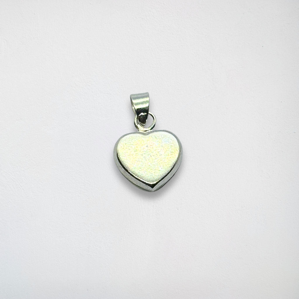 Pendentif Cœur - Œil de Sainte Lucie Argent 925 - 10 mm Dos fermé Précieuse Lucie