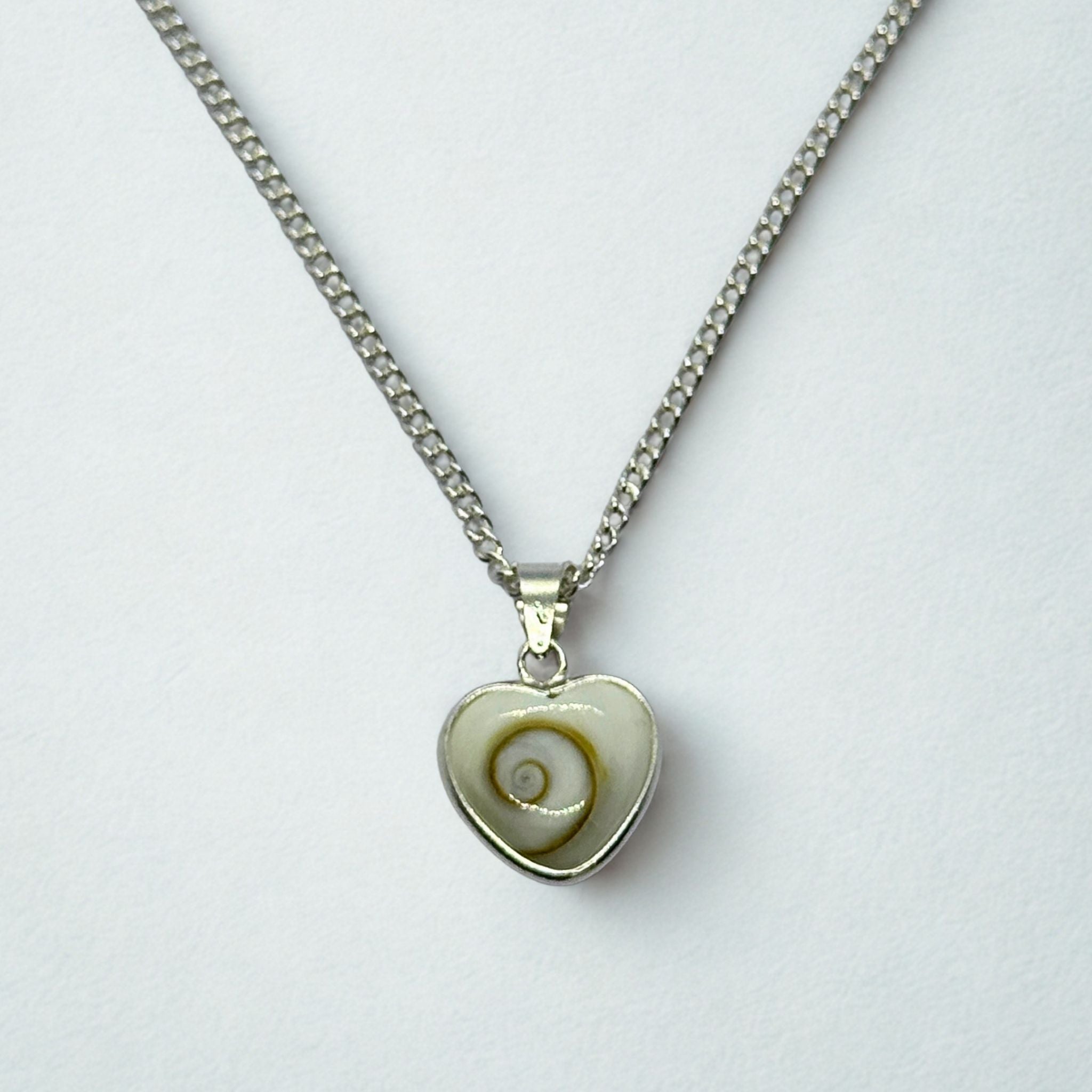 Pendentif Cœur - Œil de Sainte Lucie Argent 925 - 10 mm Dos ouvert Précieuse Lucie