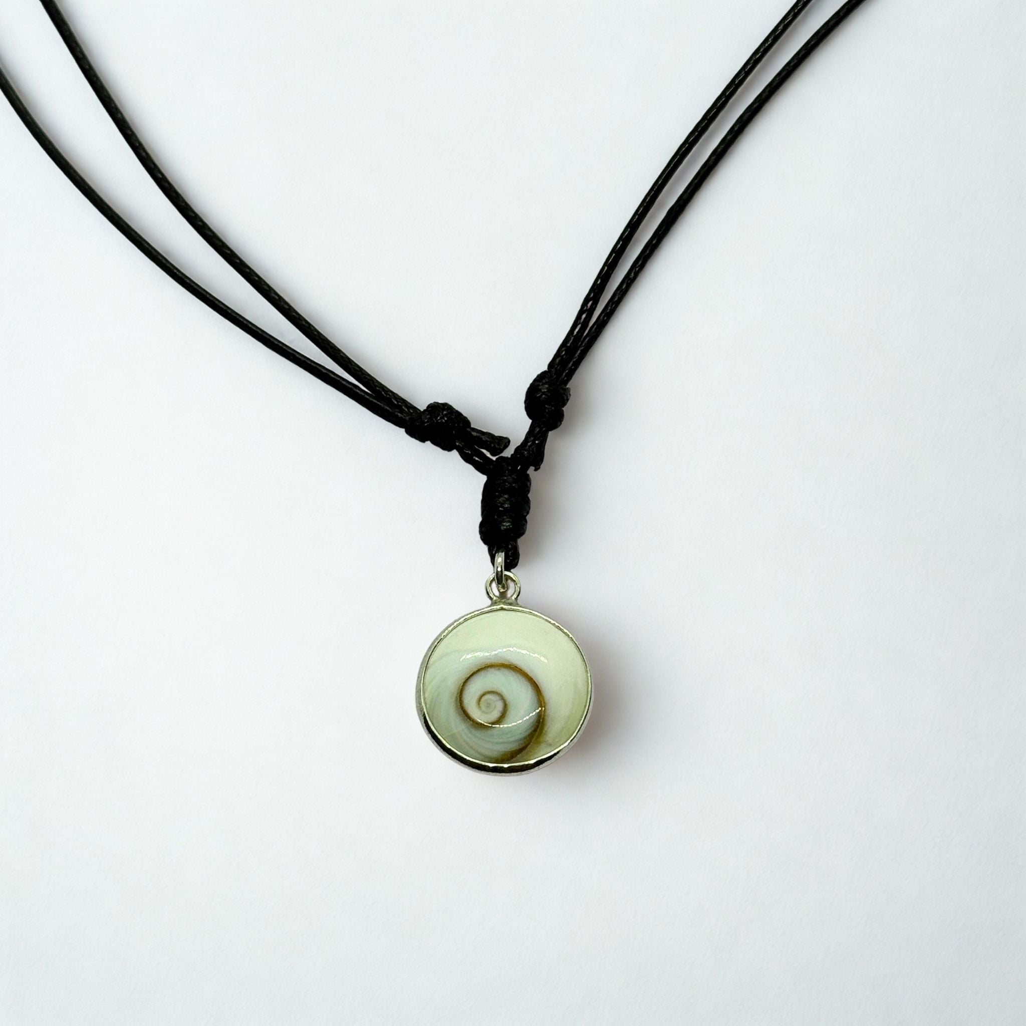 Collier Pendentif Rond - Œil de Sainte Lucie Argent 925 - 12 mm Dos ouvert Précieuse Lucie