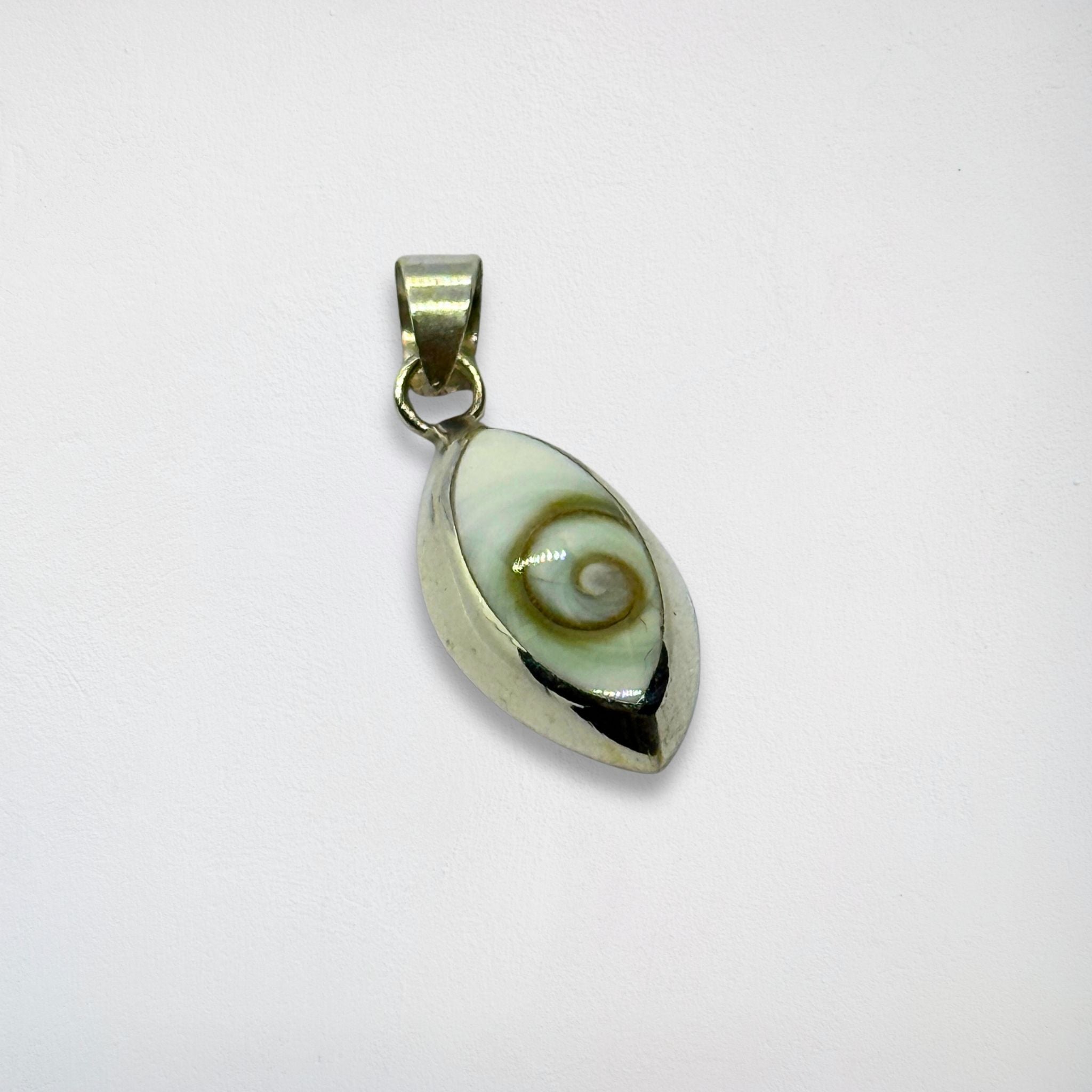 Pendentif Navette - Œil de Sainte Lucie Argent 925 - 15 mm Dos fermé Précieuse Lucie