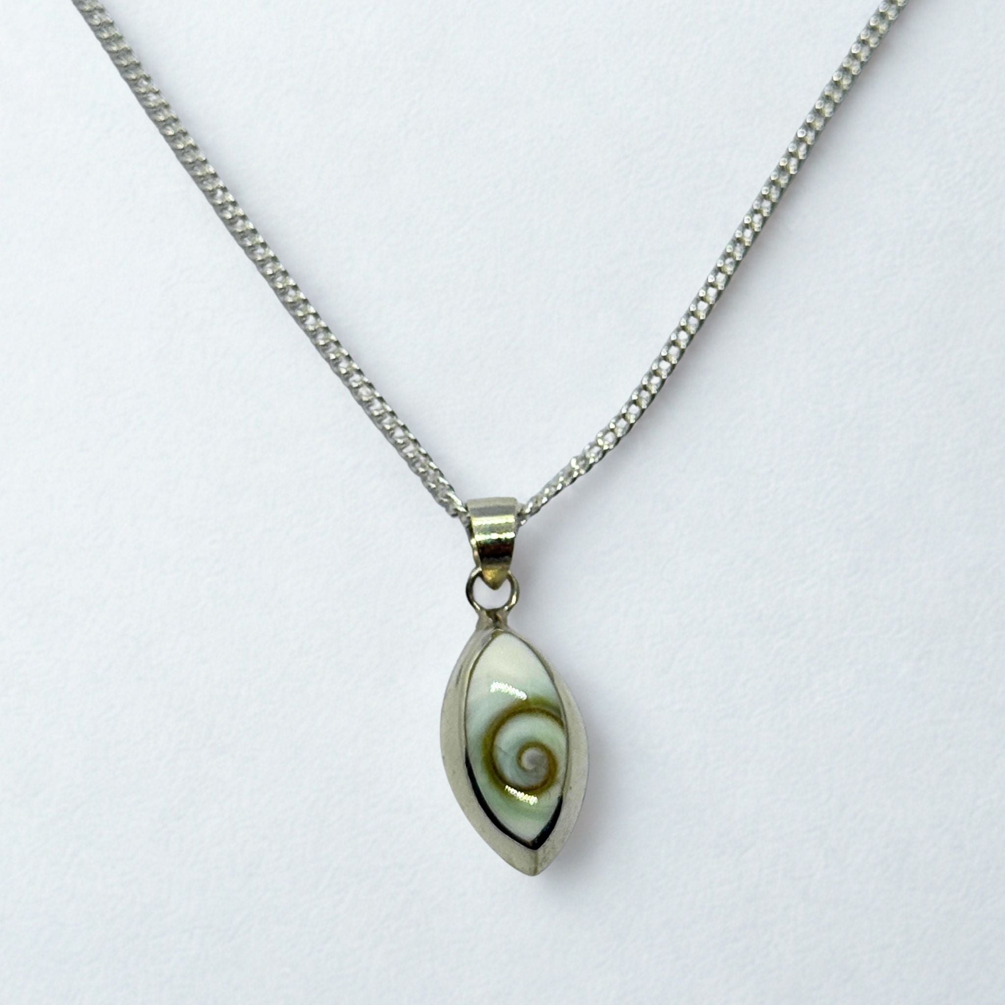 Pendentif Navette - Œil de Sainte Lucie Argent 925 - 15 mm Dos fermé Précieuse Lucie