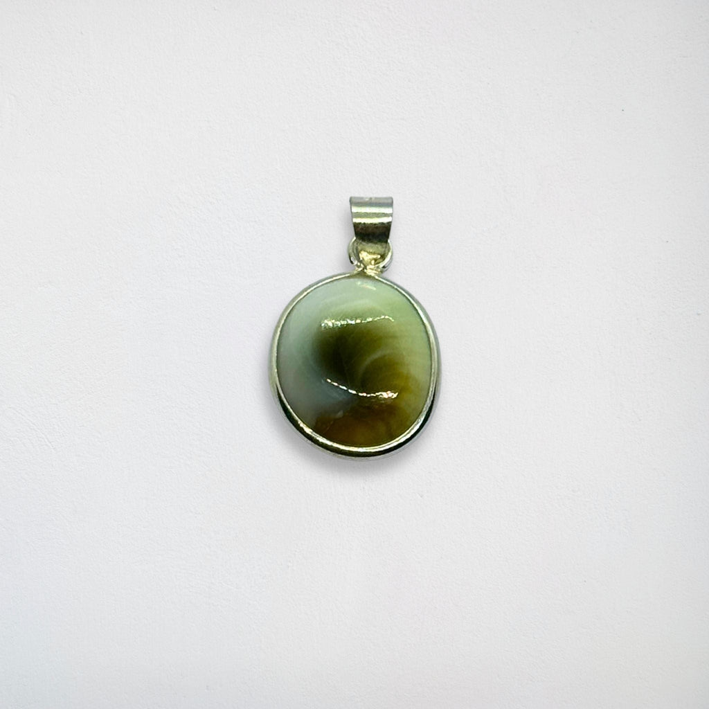 Pendentif Ovale - Œil de Sainte Lucie Argent 925 - 12 mm Dos ouvert Précieuse Lucie