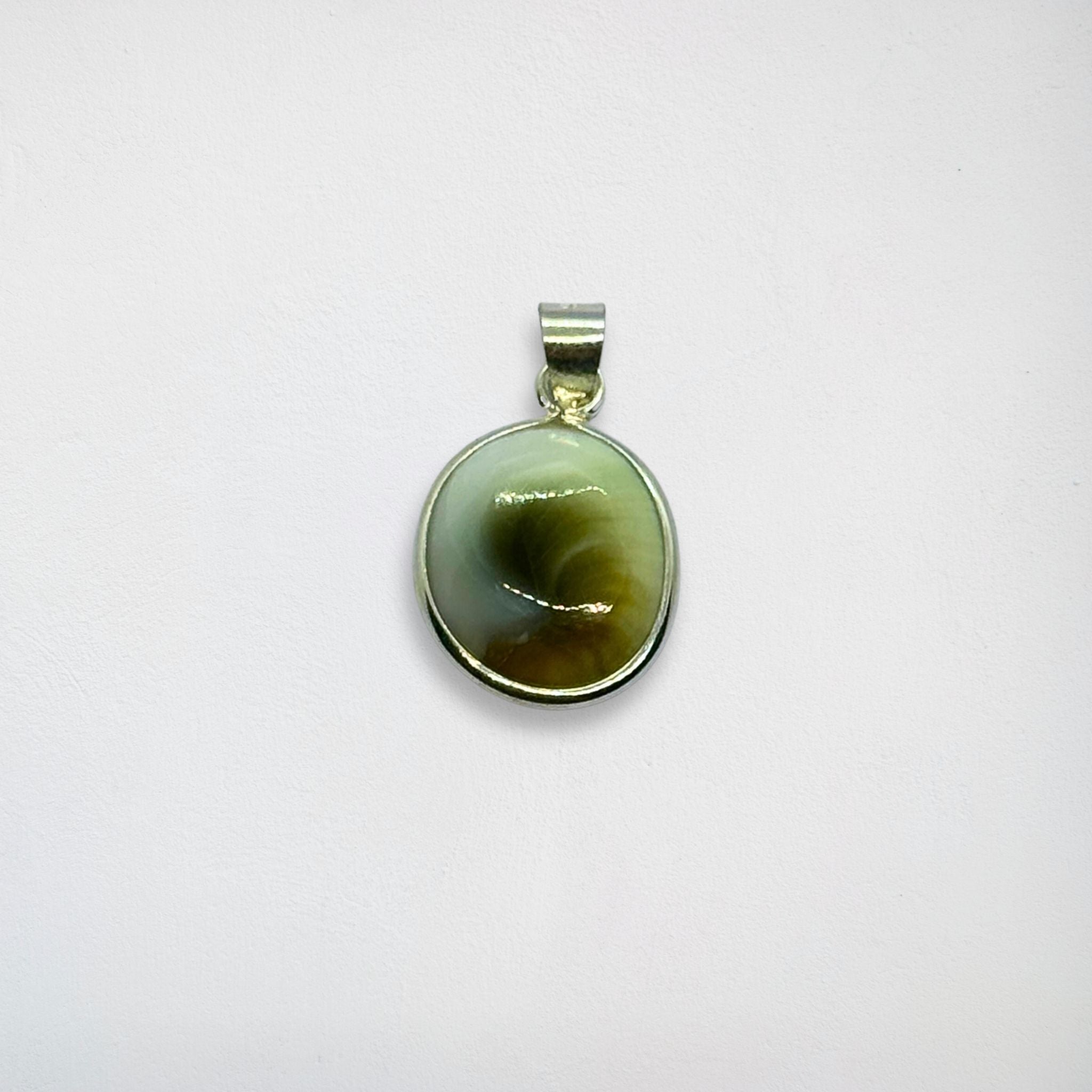 Pendentif Ovale - Œil de Sainte Lucie Argent 925 - 12 mm Dos ouvert Précieuse Lucie