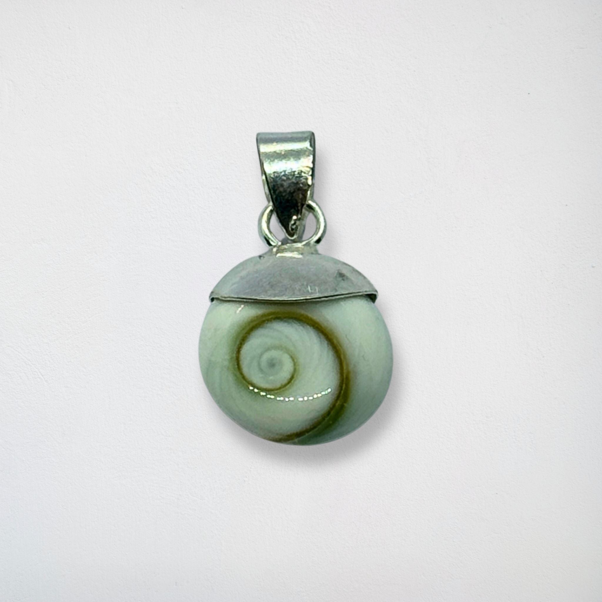 Pendentif Rond - Œil de Sainte Lucie - Chapeau Argent 925 - 10 mm Dos ouvert Précieuse Lucie