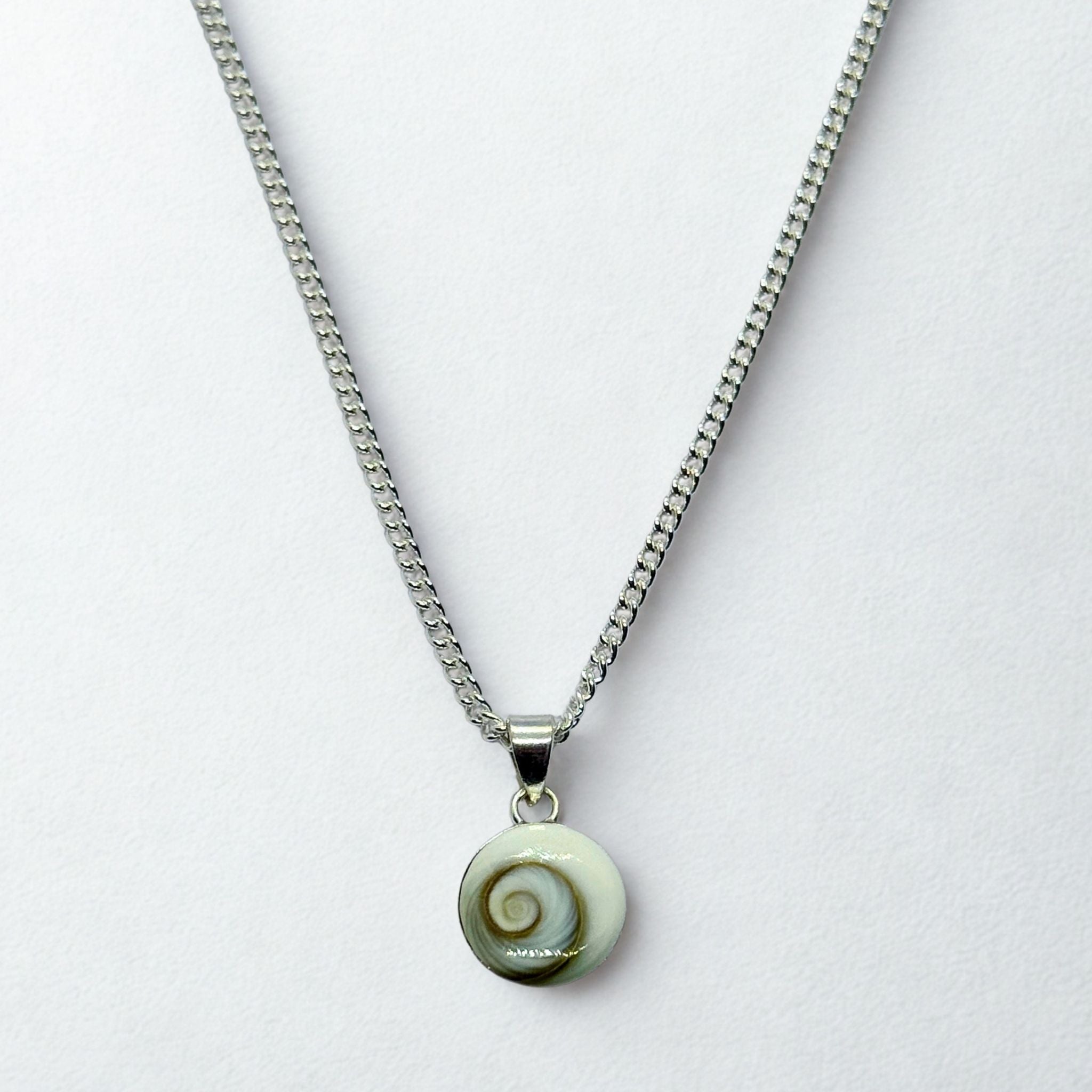 Pendentif Rond - Œil de Sainte Lucie Argent 925 - 10 mm Dos fermé Précieuse Lucie