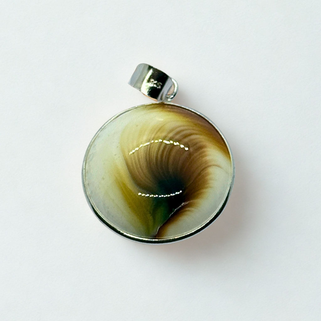 Pendentif Rond - Œil de Sainte Lucie Argent 925 - 23 mm Dos ouvert Précieuse Lucie