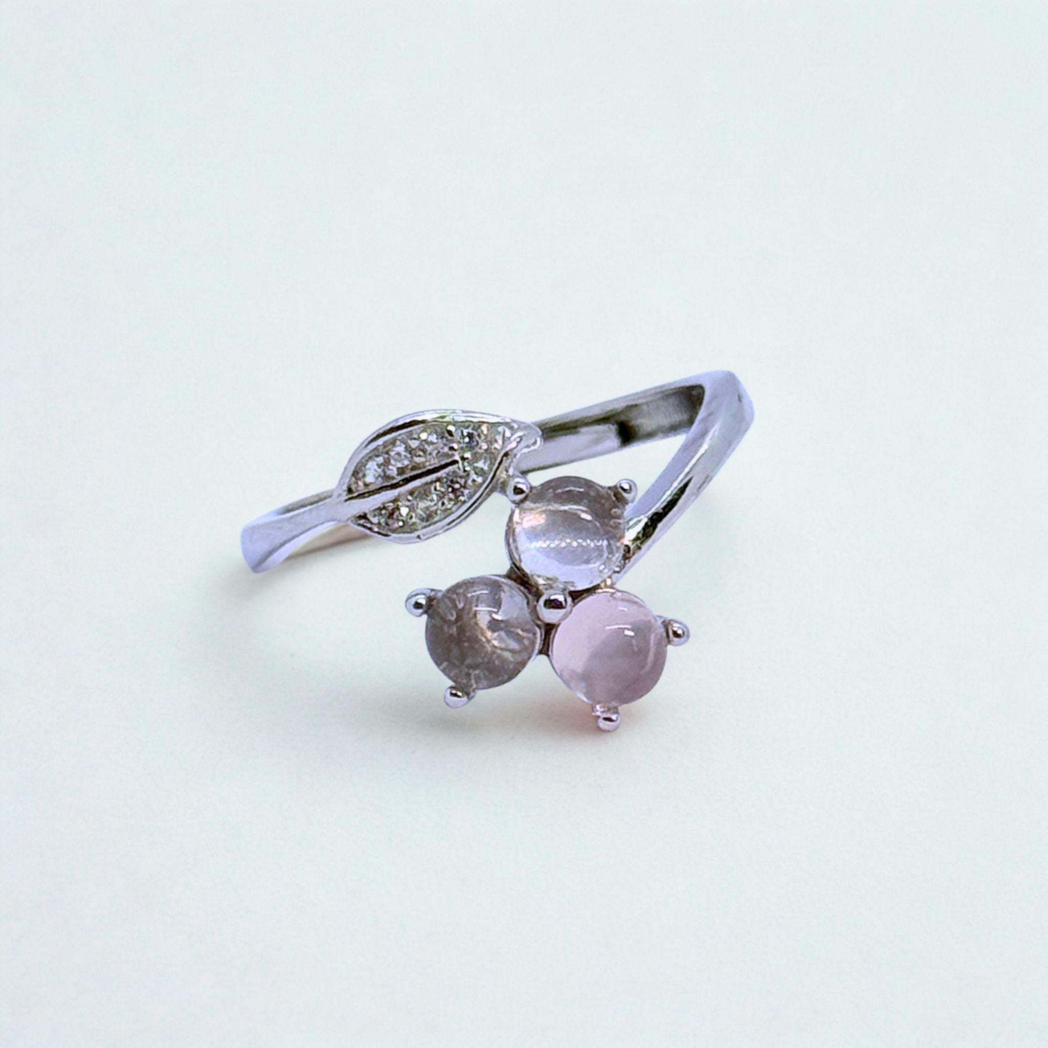 Bagues Fleurs - Quartz rose Madagascar AA+ Argent 925 - Rond 4 mm Précieuse Lucie