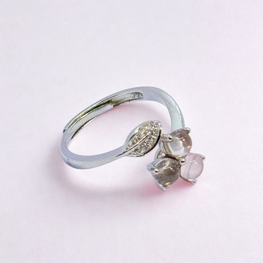Bagues Fleurs - Quartz rose Madagascar AA+ Argent 925 - Rond 4 mm Précieuse Lucie