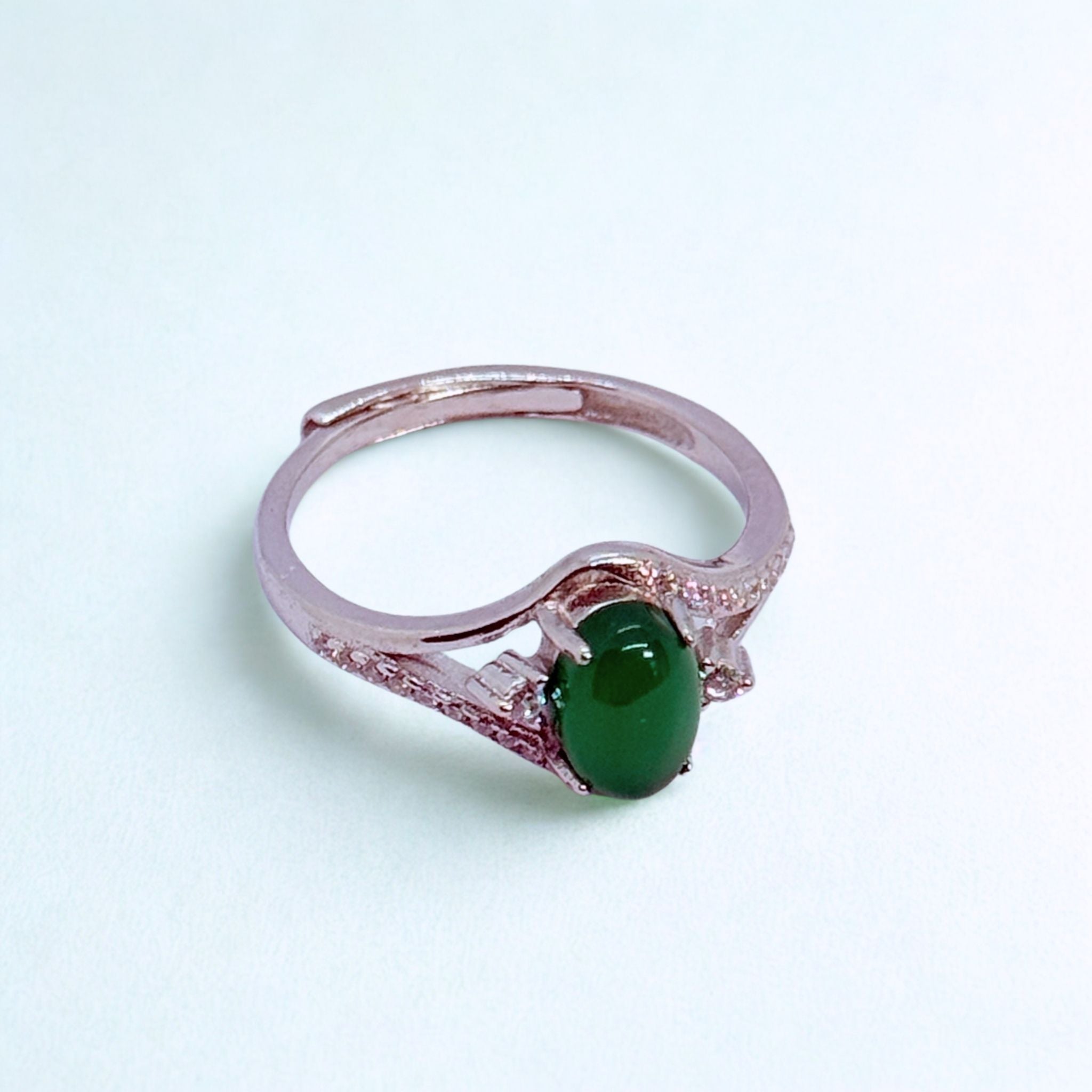 Bagues Solitaire Chrysoprase AA+ - Argent 925 - Ovale 10 mm Précieuse Lucie