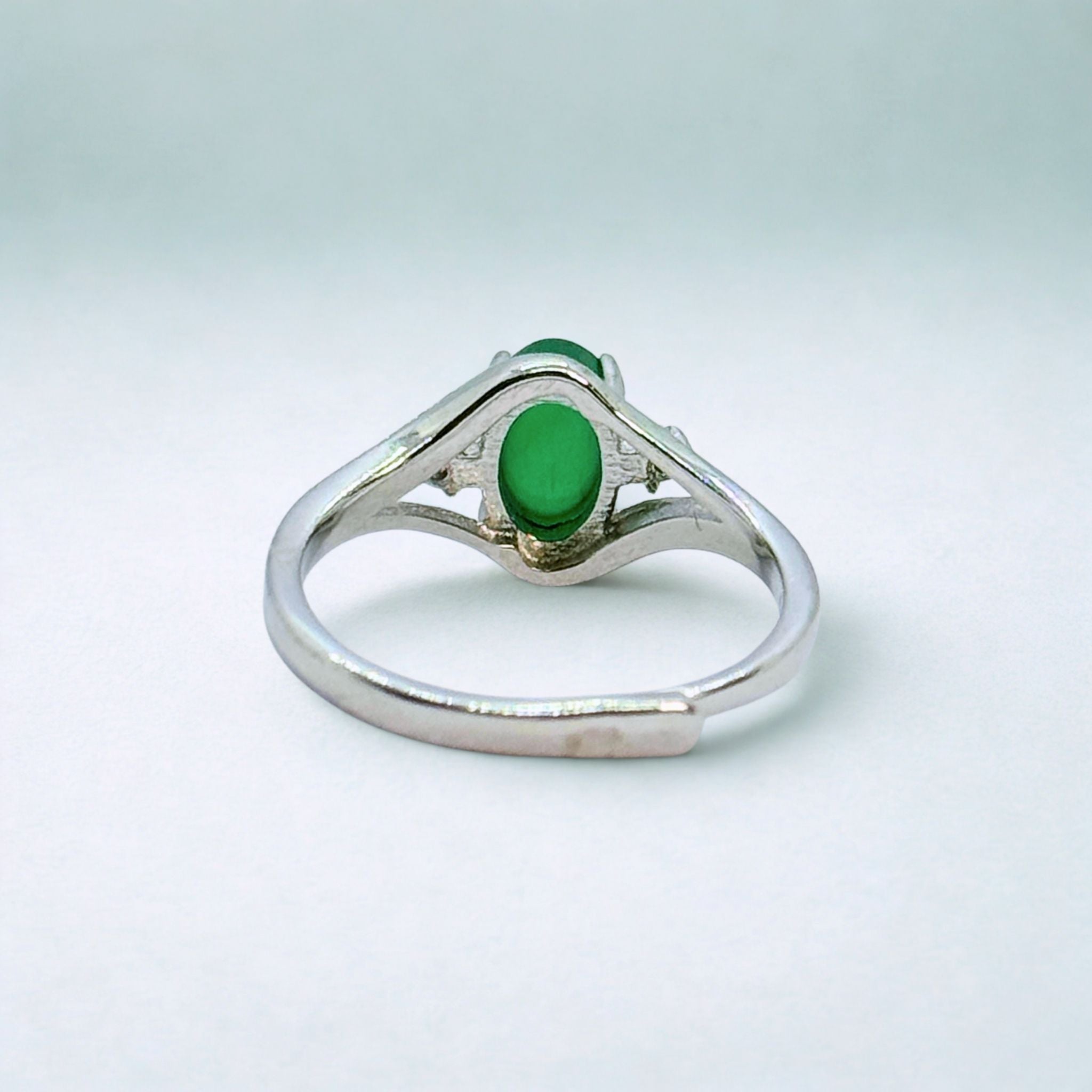 Bagues Solitaire Chrysoprase AA+ - Argent 925 - Ovale 10 mm Précieuse Lucie
