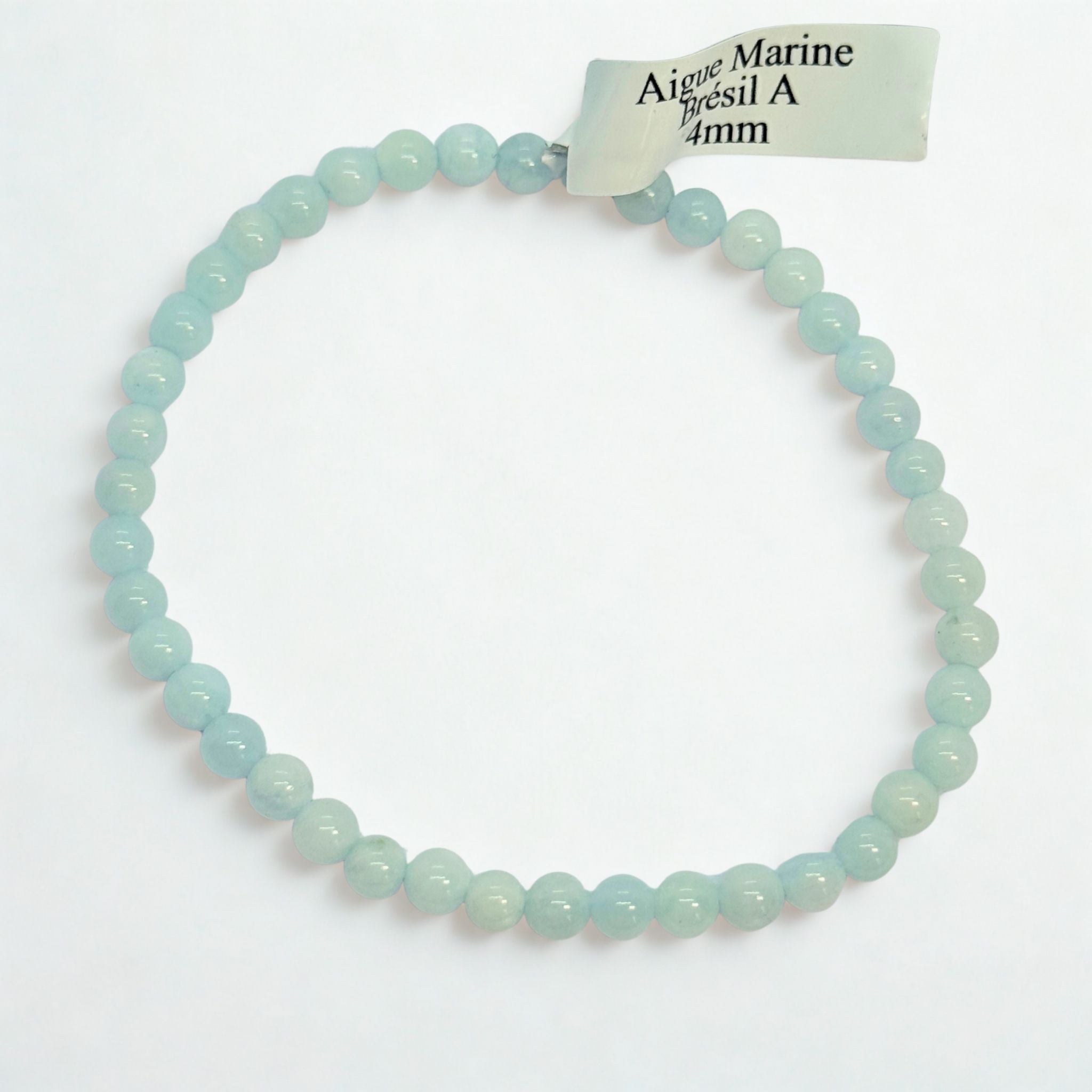 Bracelet boules 4 mm - Aigue-marine - Brésil A Précieuse Lucie
