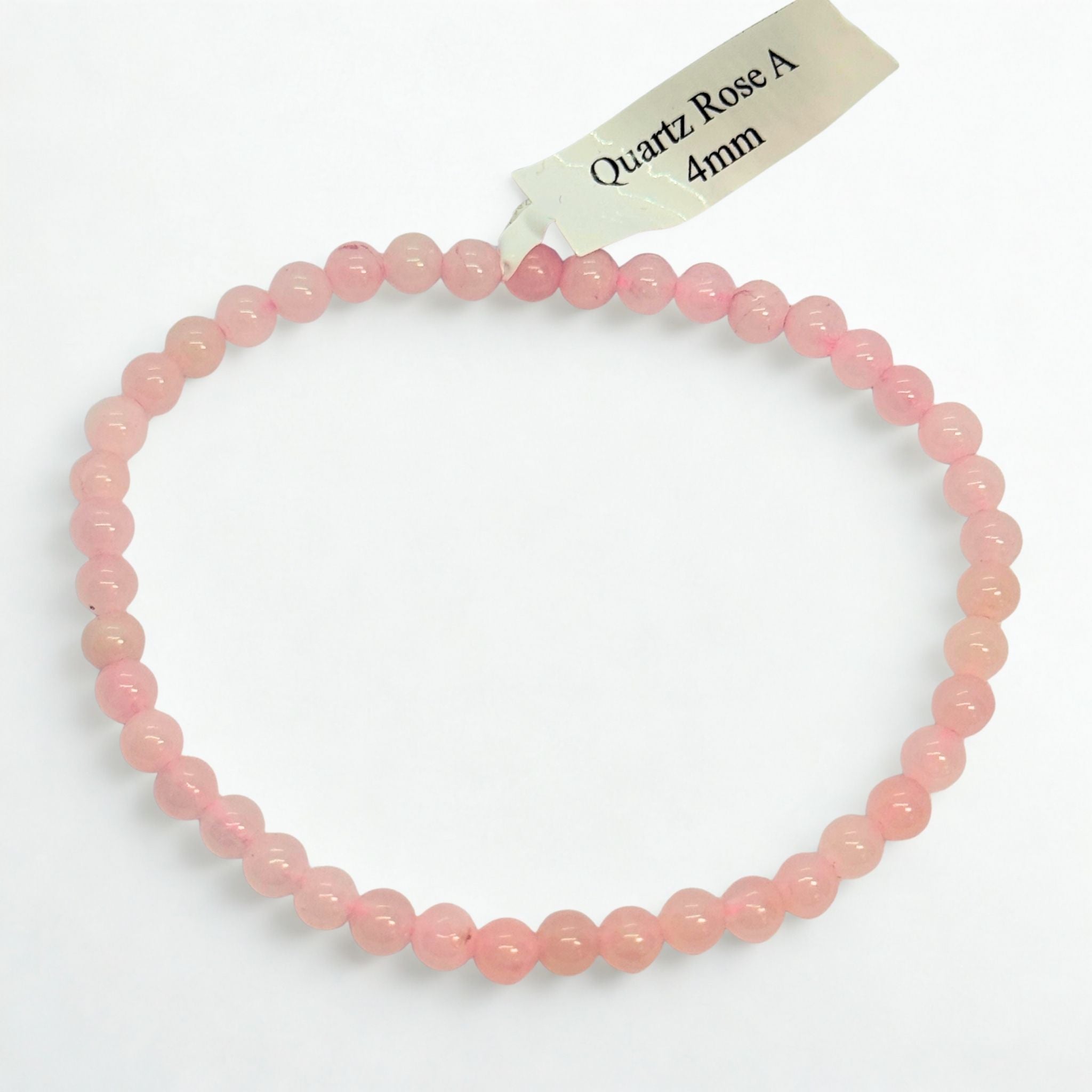 Bracelet boules 4 mm - Quartz rose - Brésil A Précieuse Lucie