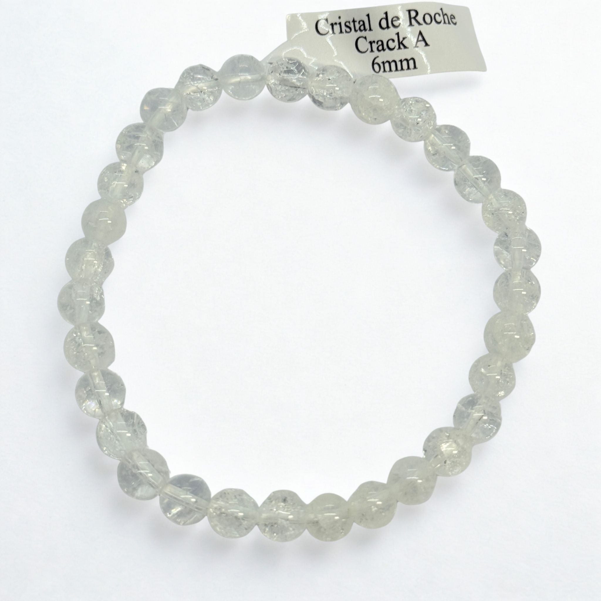 Bracelet boules 6 mm - Cristal de roche crack - A Précieuse Lucie