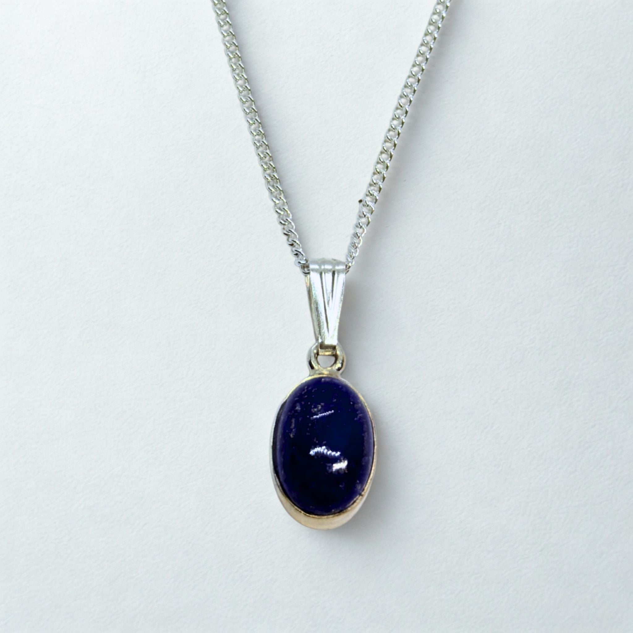 Pendentif - Lapis lazuli AA - Argent 925 - Ovale 14 mm Précieuse Lucie