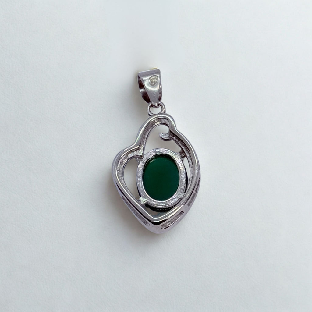 Pendentif - Chrysoprase AA Zirconium - Argent 925 - Ovale 10 mm Précieuse Lucie