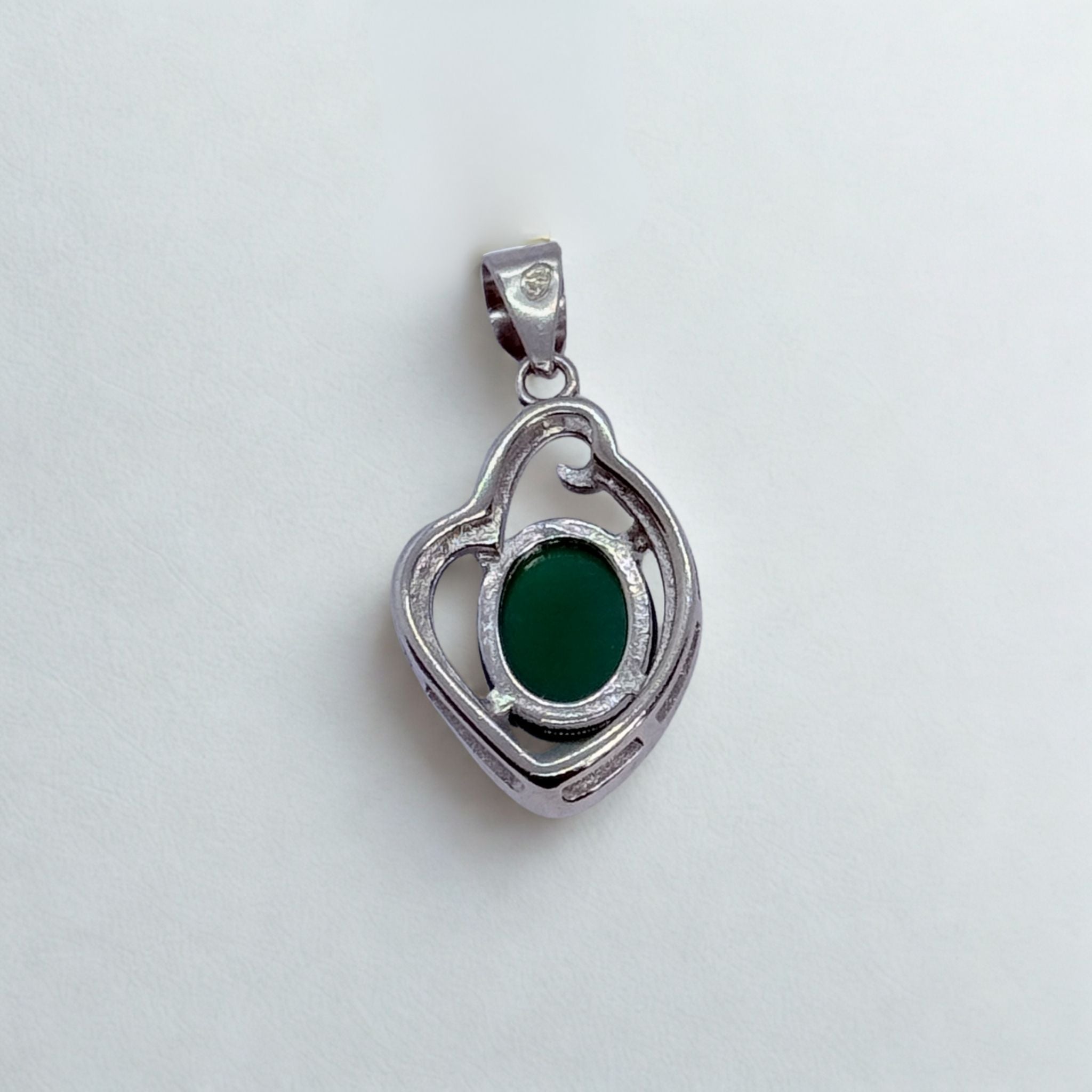 Pendentif - Chrysoprase AA Zirconium - Argent 925 - Ovale 10 mm Précieuse Lucie