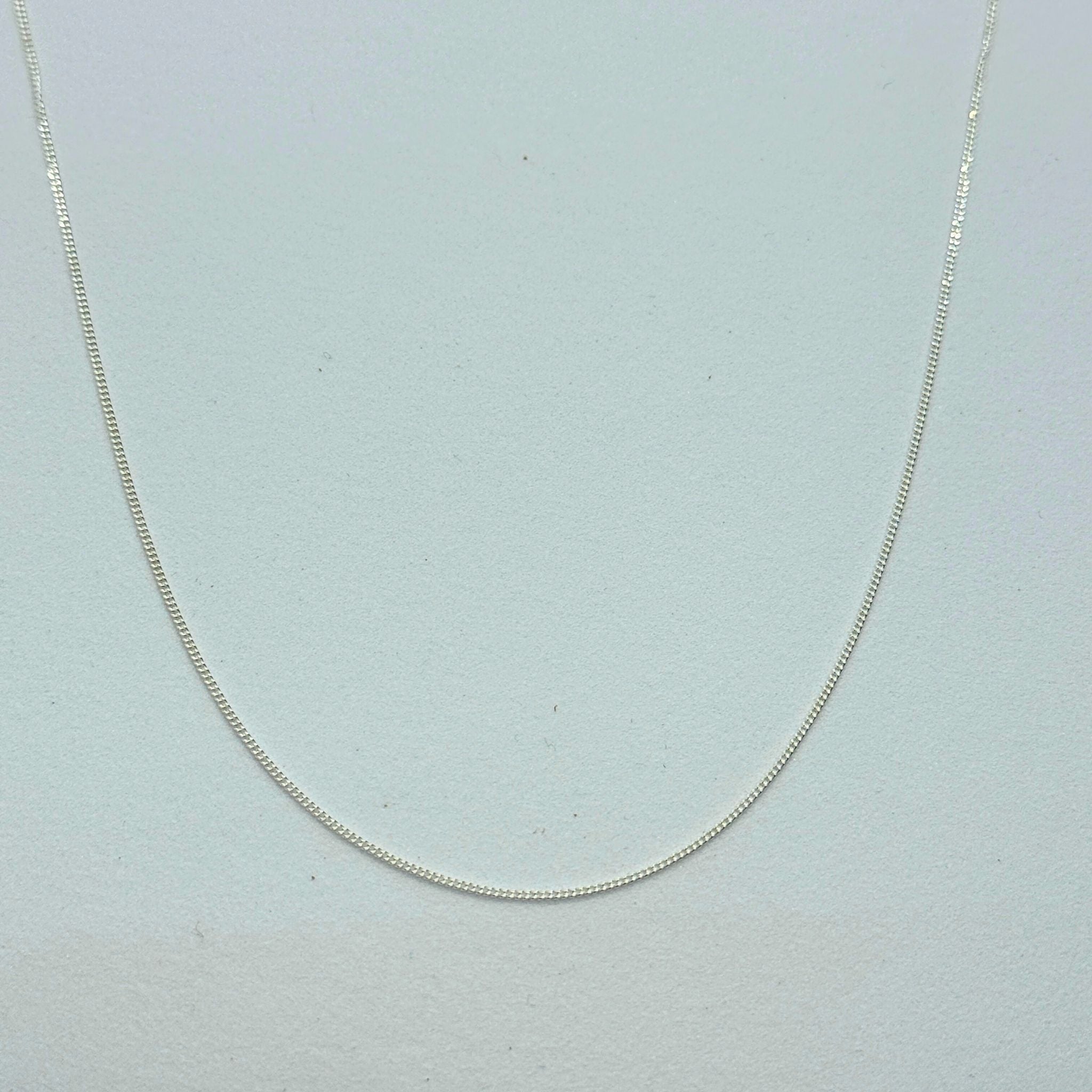 Chaîne Argent massif 925 - Maille Gourmette diamantée - 0,9 mm 45 cm Précieuse Lucie