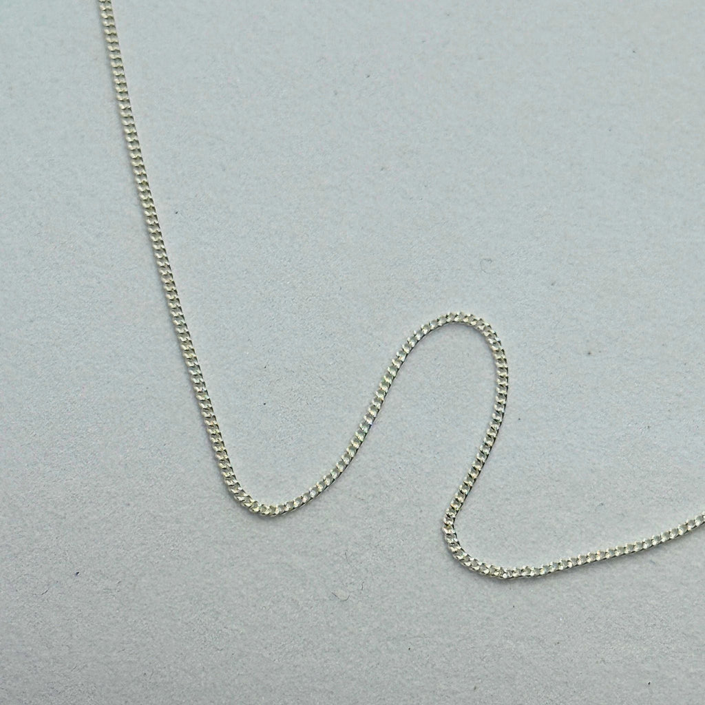 Chaîne Argent massif 925 - Maille Gourmette diamantée - 0,9 mm 45 cm Précieuse Lucie