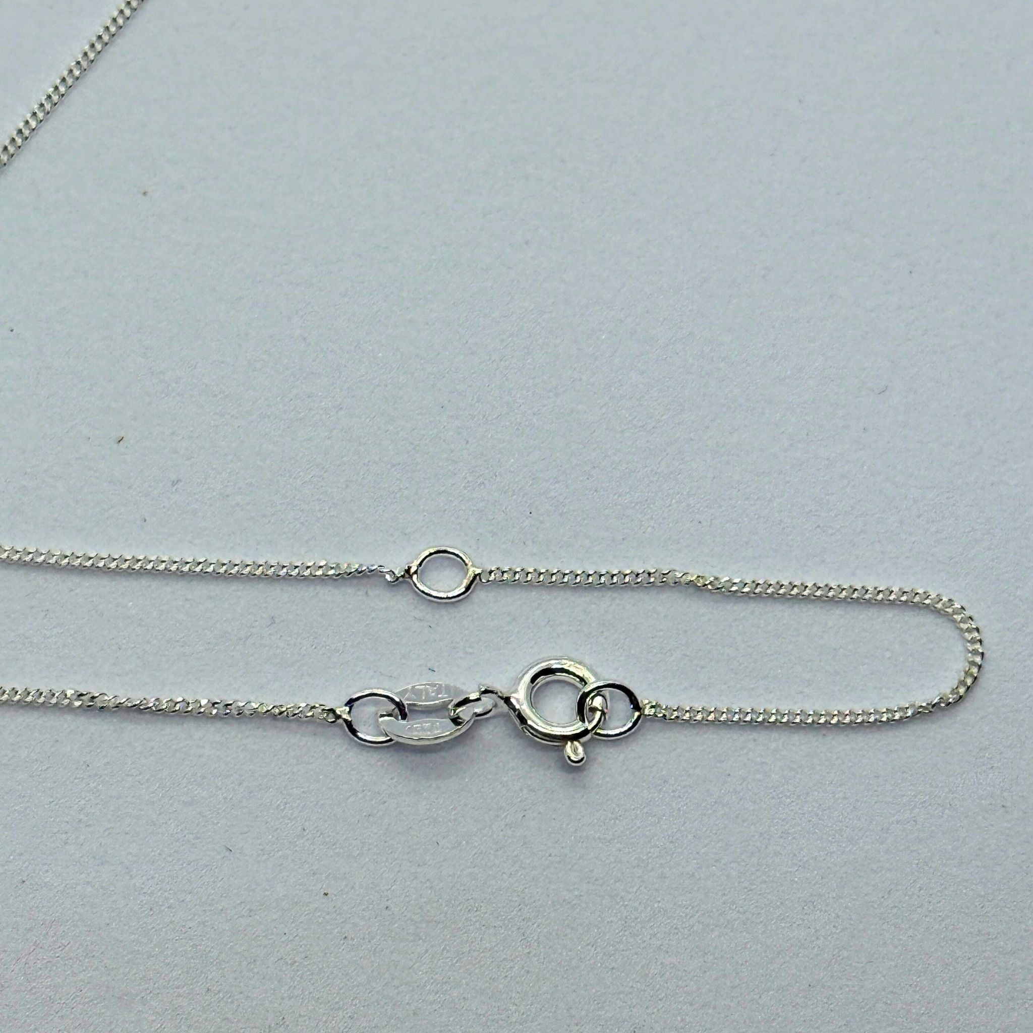 Chaîne Argent massif 925 - Maille Gourmette diamantée - 1 mm ajustable 45/50 cm Précieuse Lucie