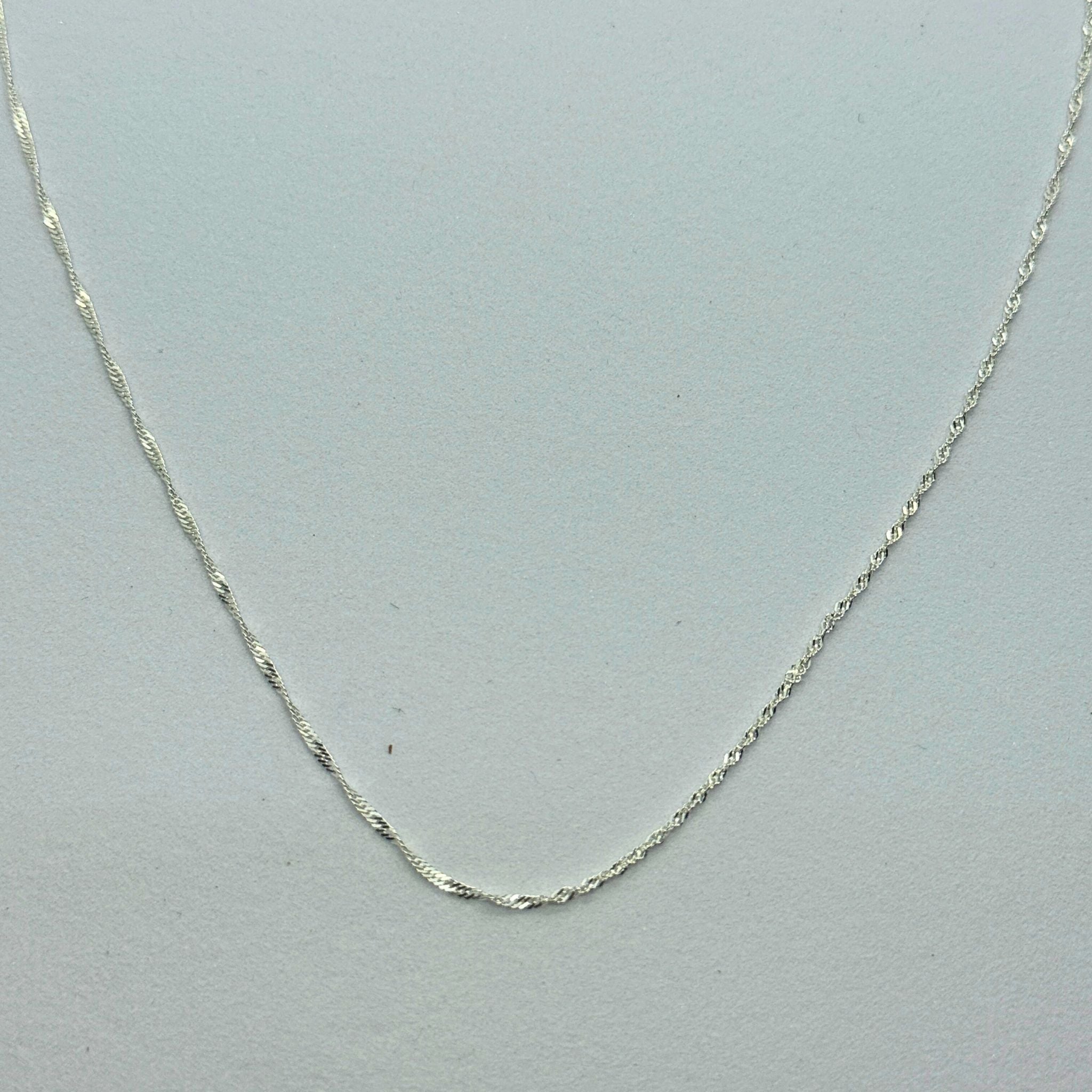 Chaîne Argent massif 925 - Maille Singapour diamantée - 1,5 mm 50 cm
