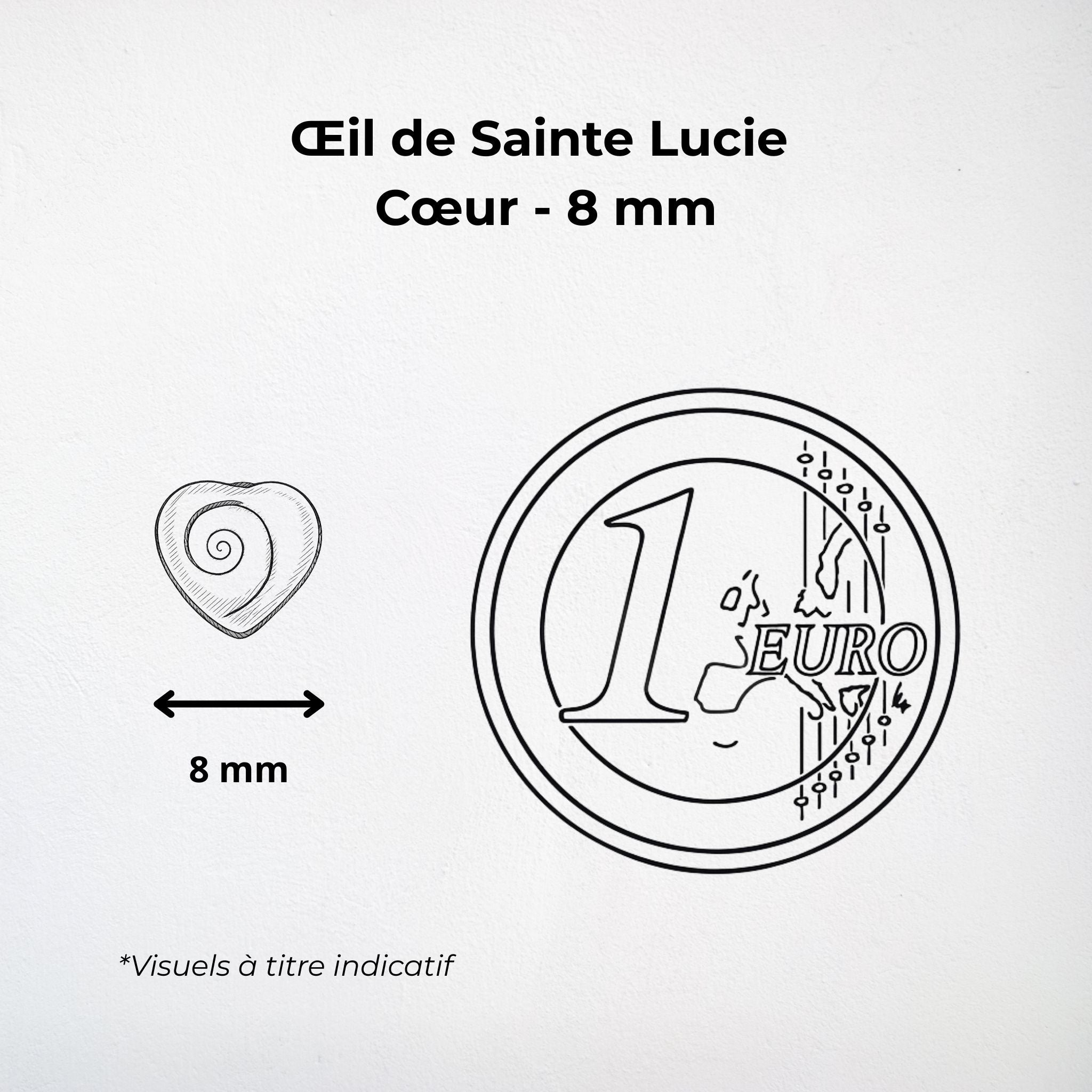 Boucles d'oreilles puces - Œil de Sainte Lucie Argent 925 - Cœurs 8 mm Précieuse Lucie