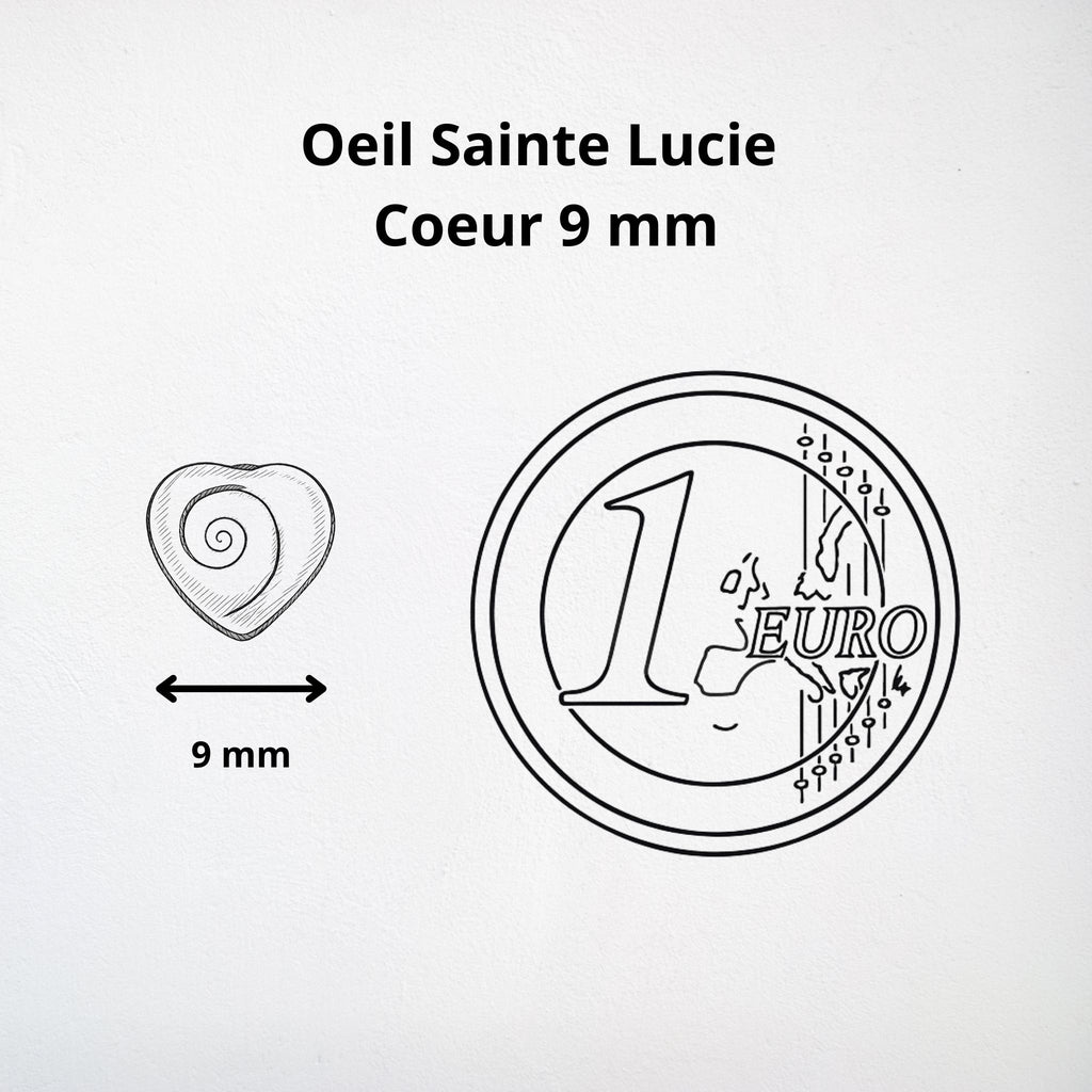 Pendentif Cœur - Œil de Sainte Lucie Argent 925 - 9 mm Dos ouvert Précieuse Lucie
