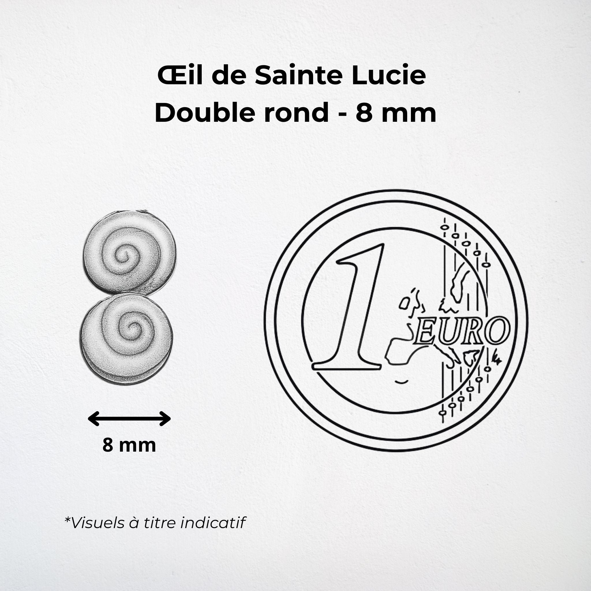 Pendentif Rond double - Œil de Sainte Lucie Argent 925 - 16 mm Dos fermé Précieuse Lucie