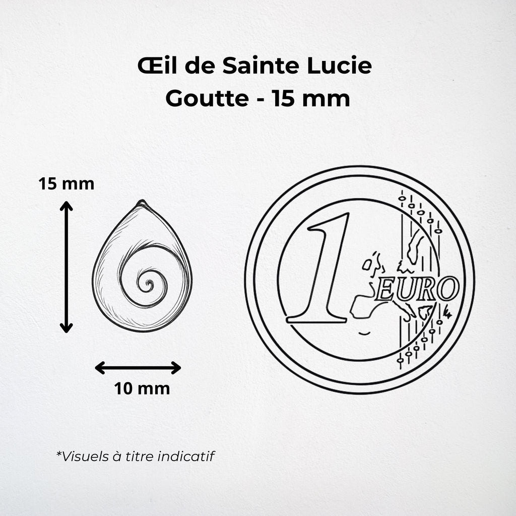 Pendentif Goutte - Œil de Sainte Lucie Argent 925 - 16 mm Dos ouvert Précieuse Lucie