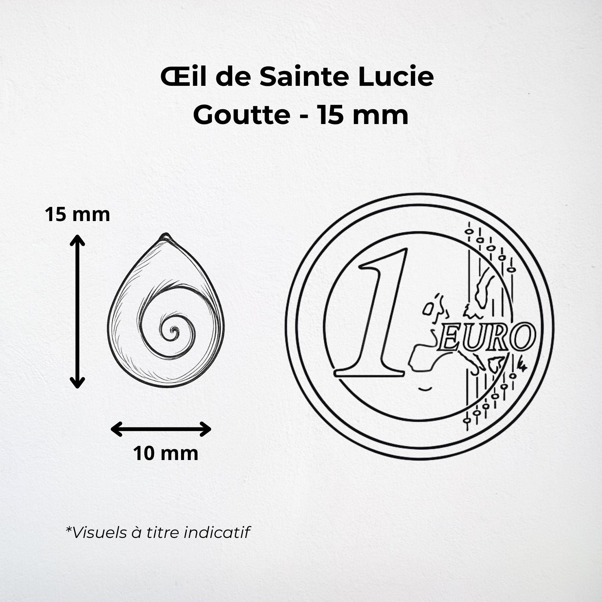 Pendentif Goutte - Œil de Sainte Lucie Argent 925 - 16 mm Dos ouvert Précieuse Lucie