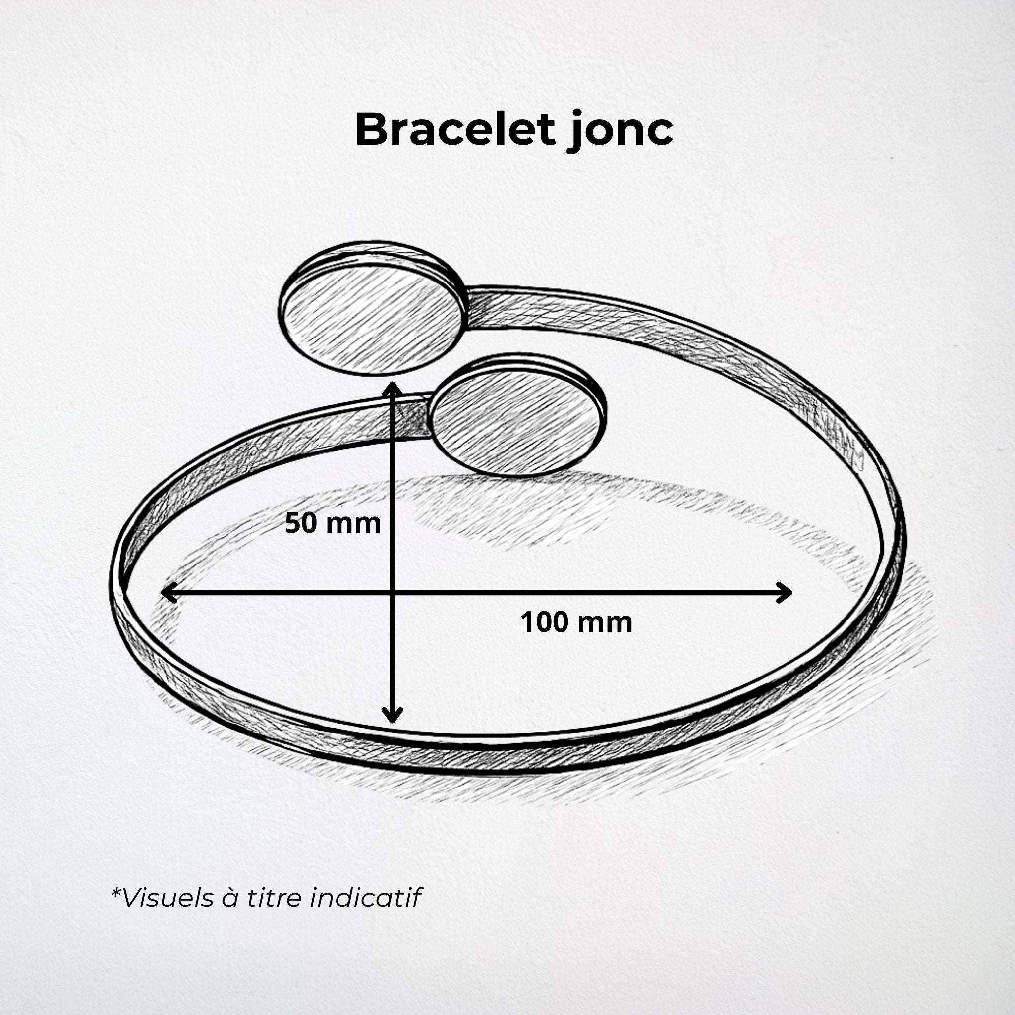 Bracelet Jonc - Œil de Sainte Lucie Argent 925 - Ovale 13 mm Précieuse Lucie
