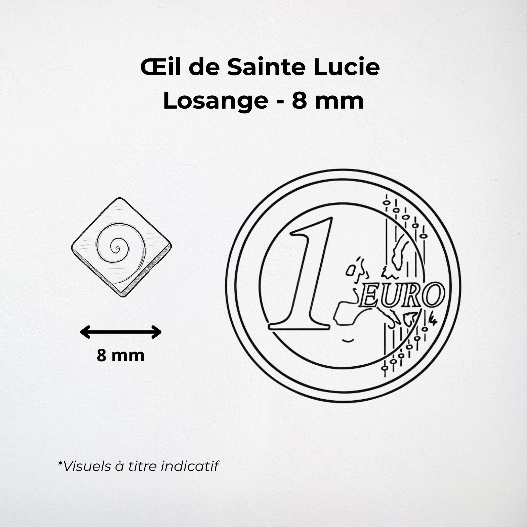 Boucles d'oreilles - Œil de Sainte Lucie Argent 925 - Losange 7 mm Précieuse Lucie